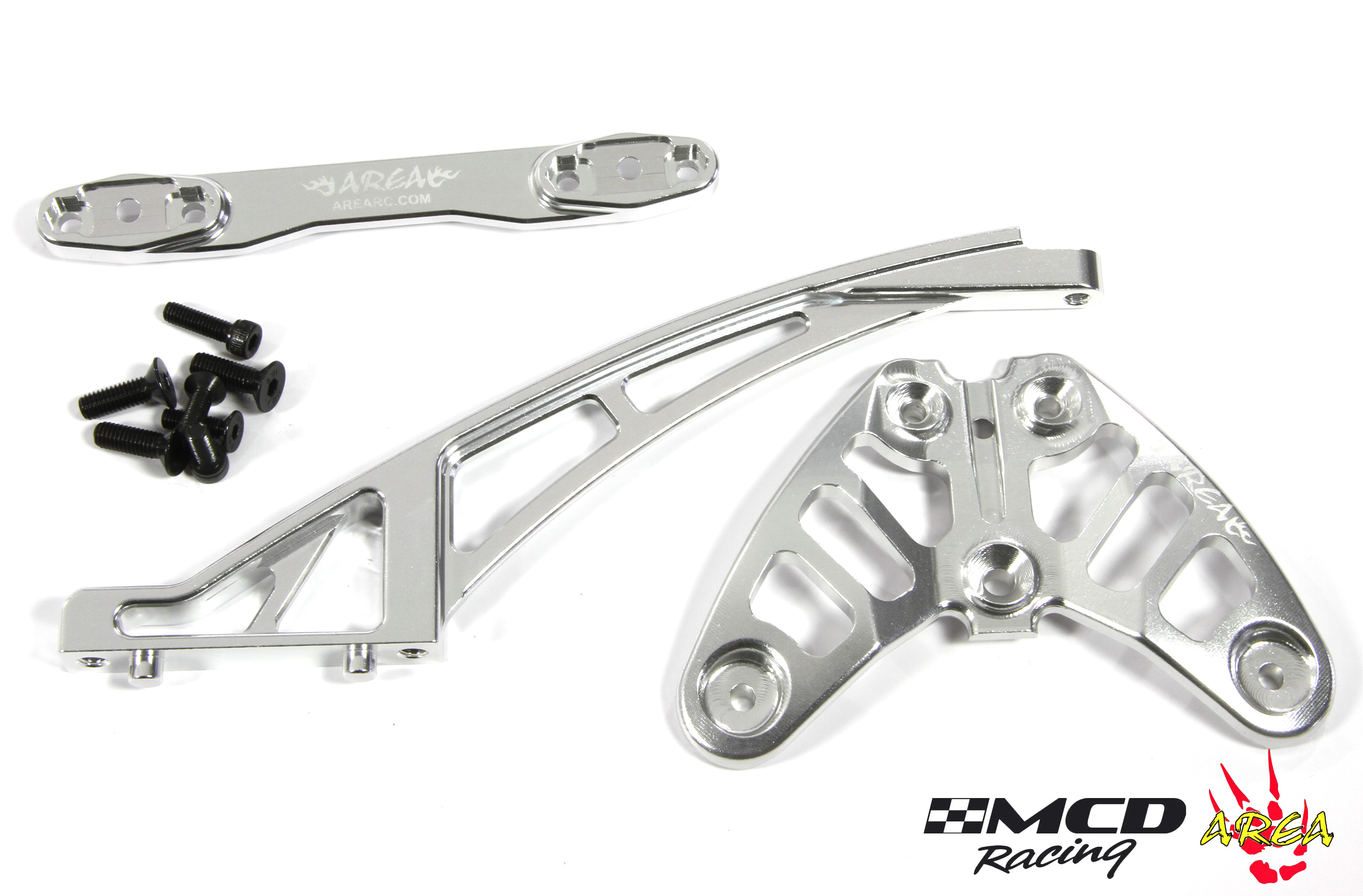AREA-MCD-004 Aluminium Chassisverstrebung vorne für MCD RR5/XS5 AREA-MCD-004 Aluminium Chassisverstrebung vorne für MCD RR5/XS5