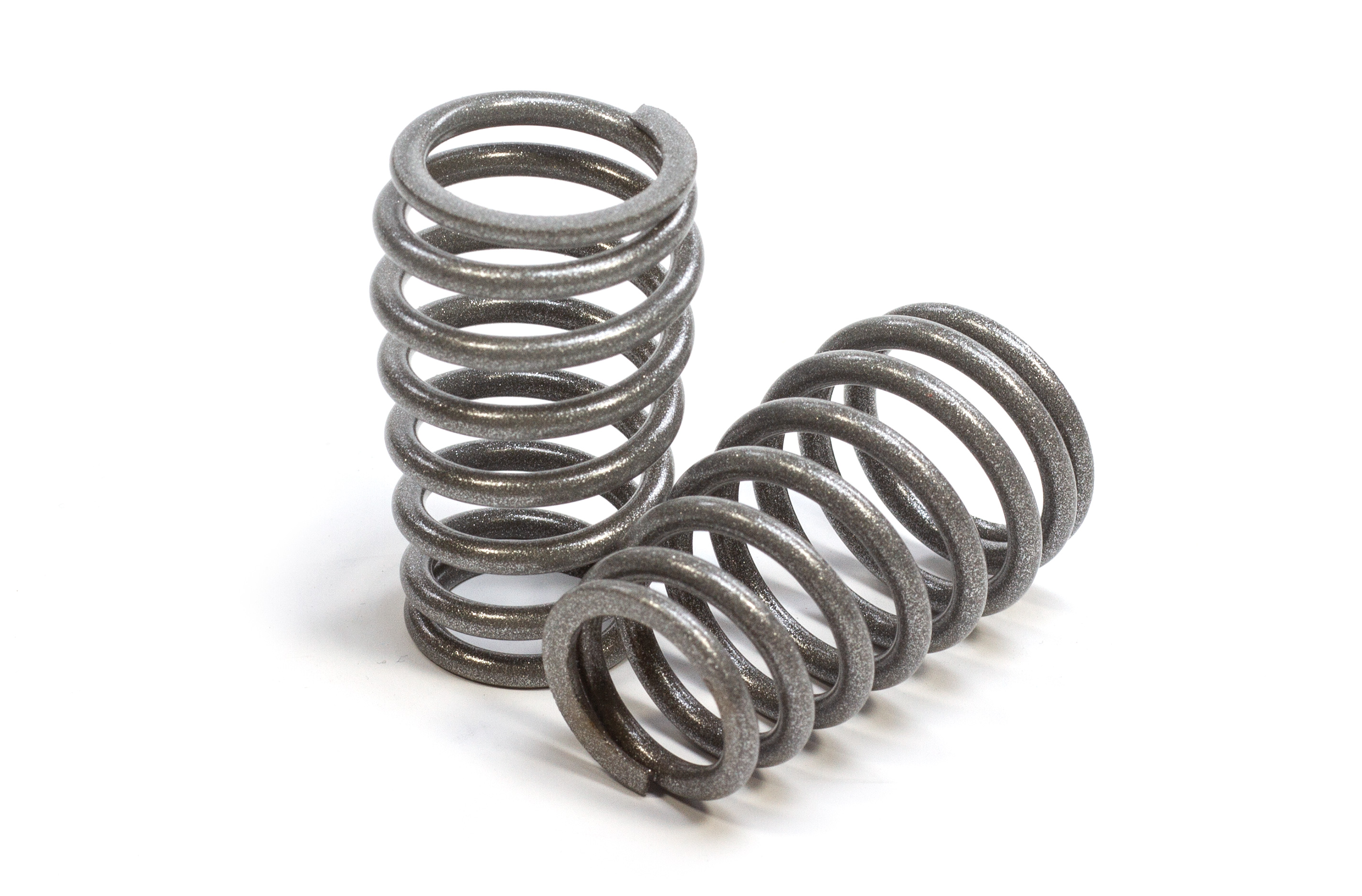 2009-08 Cask shaped springs for Mecatech Klick-Shocks, silver 3.0 mm 2009-08 Cask shaped springs for Mecatech Klick-Shocks, silver 3.0 mm