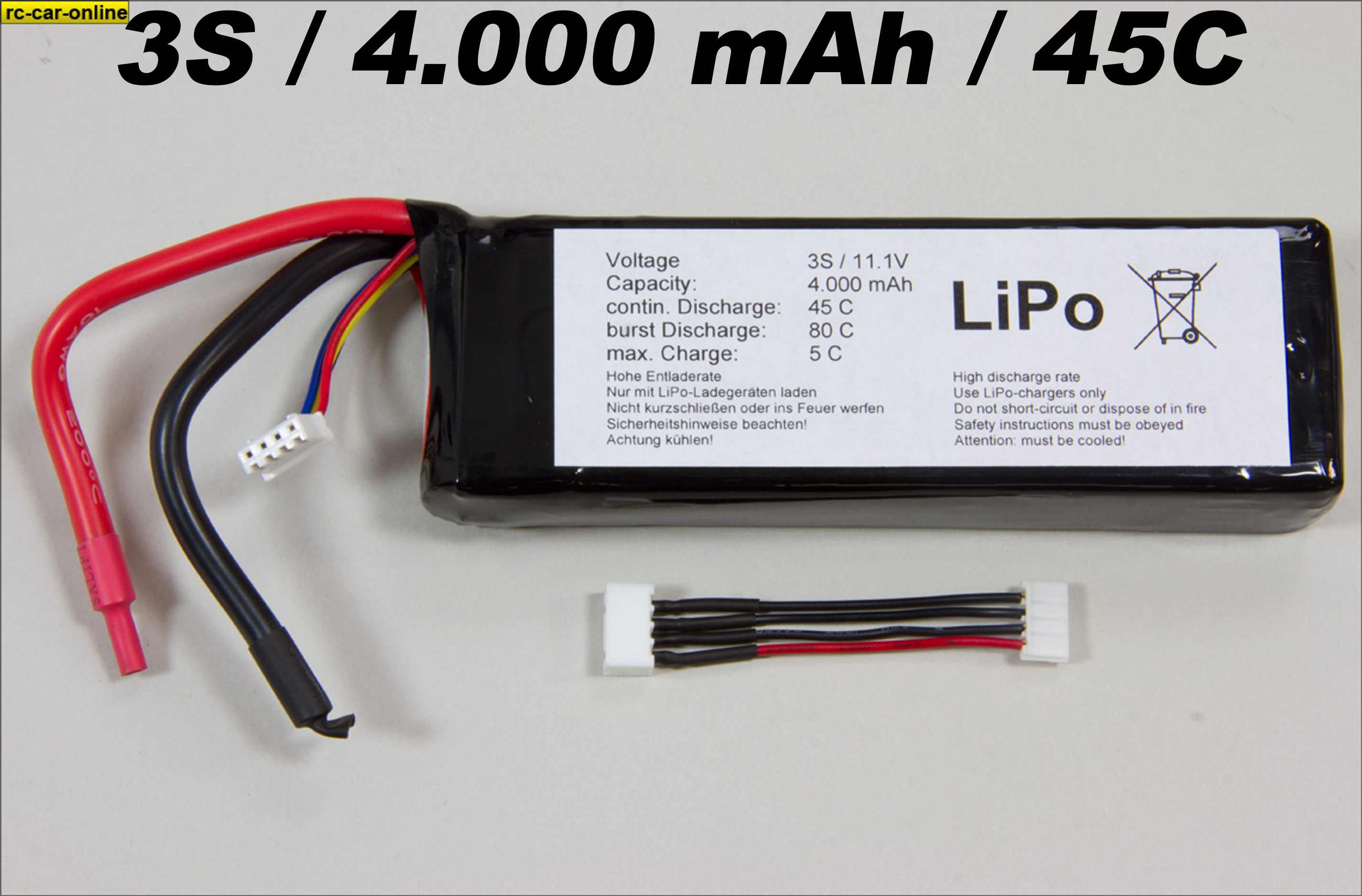 y0783 LiPo Akku 3S/4000 mAh 11,1 V  45C/80C, 1 St. y0783 LiPo Akku 3S/4000 mAh 11,1 V  45C/80C, 1 St.