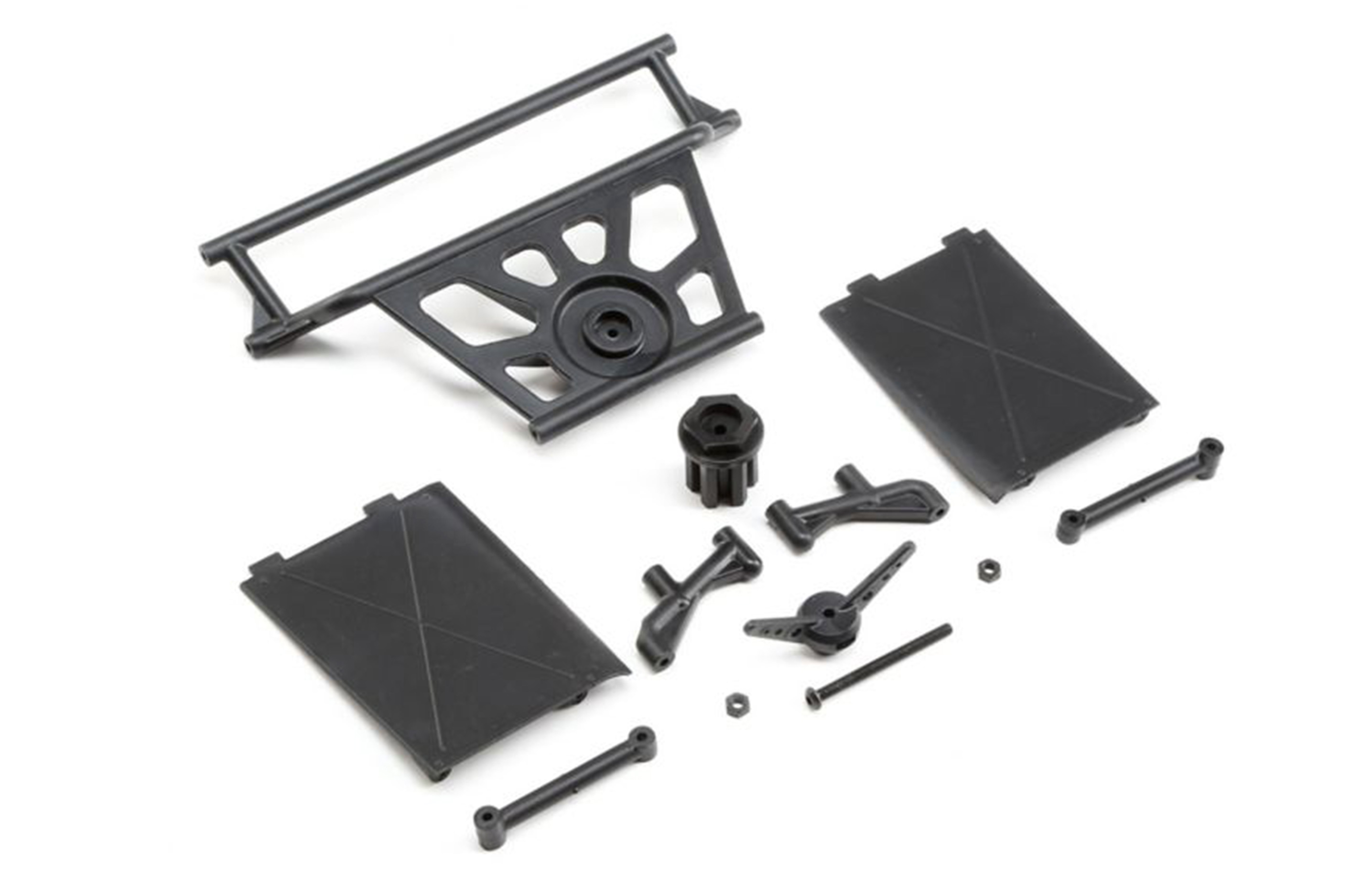 LOS251078 Losi Cage Rear, Tower Supports,Mud Guards for Super Rock Rey