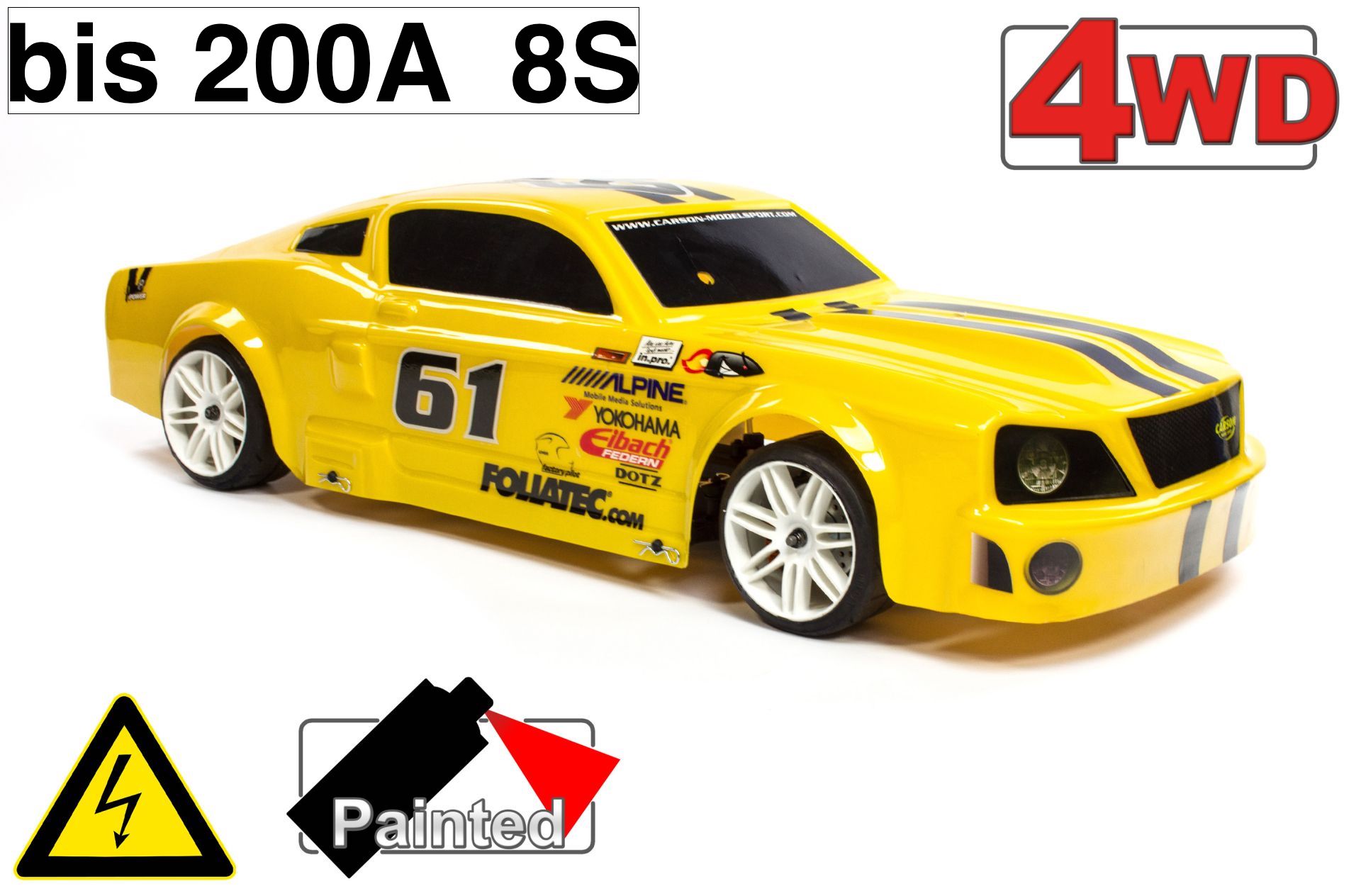 FG Sportsline 4WD-530 Elektro lackierter Ford Mustang bis 200A/8S