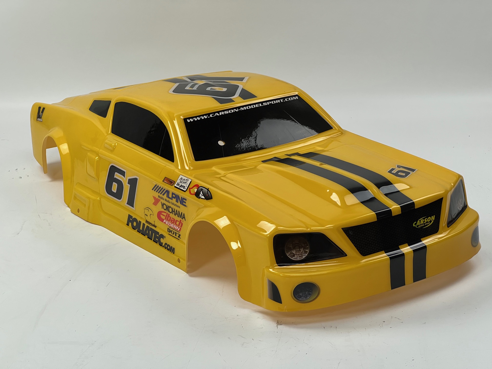y1080/11  beschädigte gelbe Ford Mustang Karosserie 530/535 Radstand, gebraucht