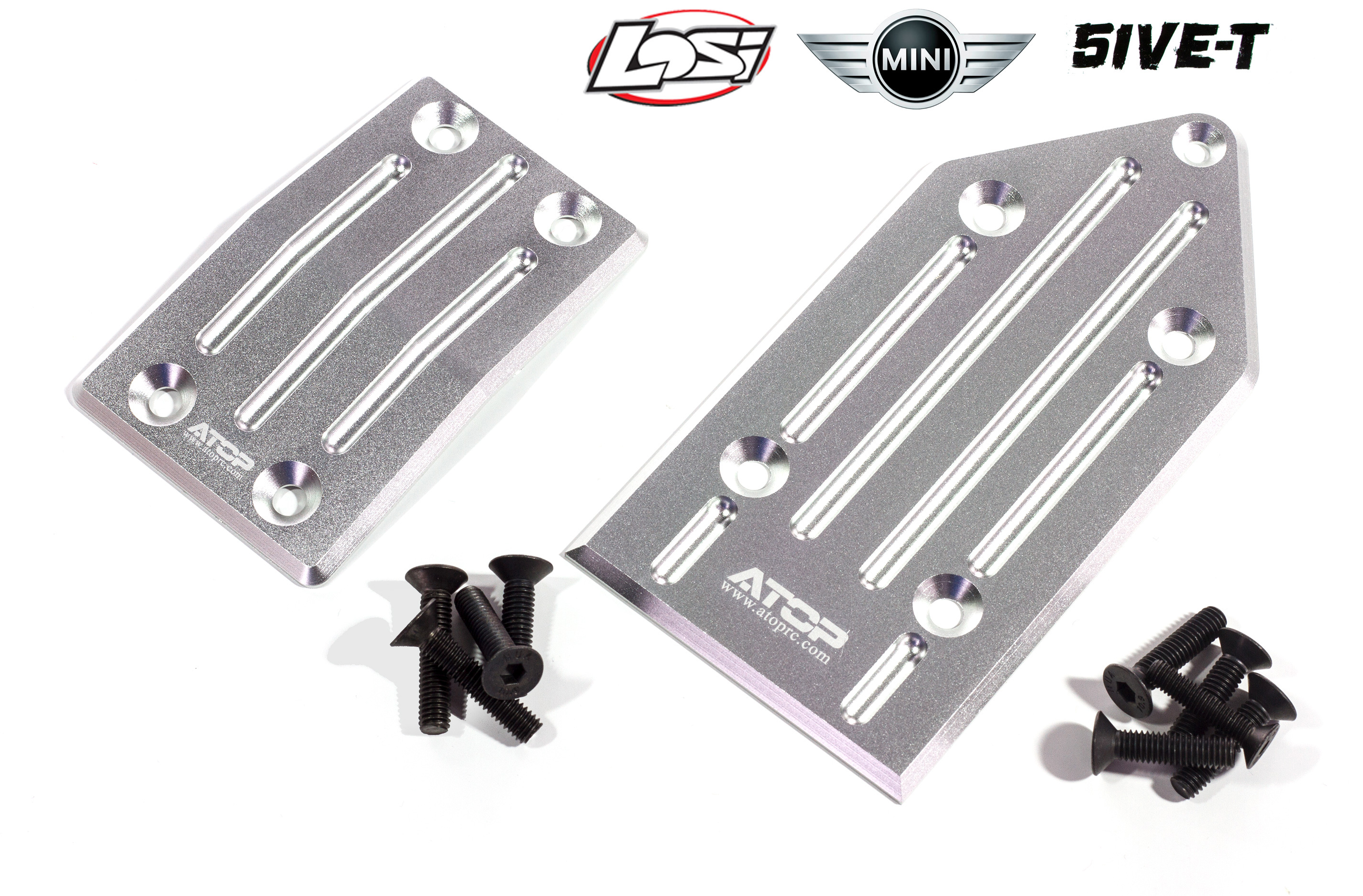 AT-5T006/007 ATOP Aluminum front and rear skid plate Losi 5ive-T/2.0 and Mini