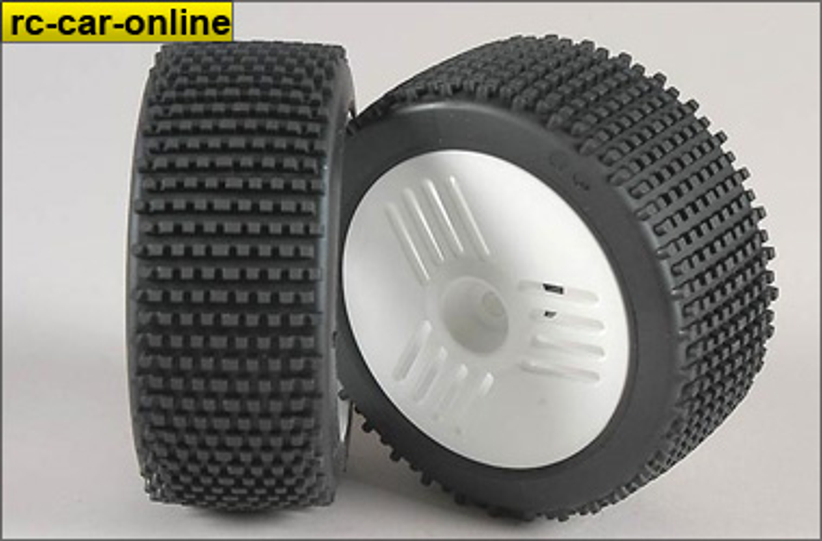 67210/04 FG Mini Pin S / OR tires, Leo wheel white, glued, 2pcs. 67210/04 FG Mini Pin S / OR tires, Leo wheel white, glued, 2pcs.