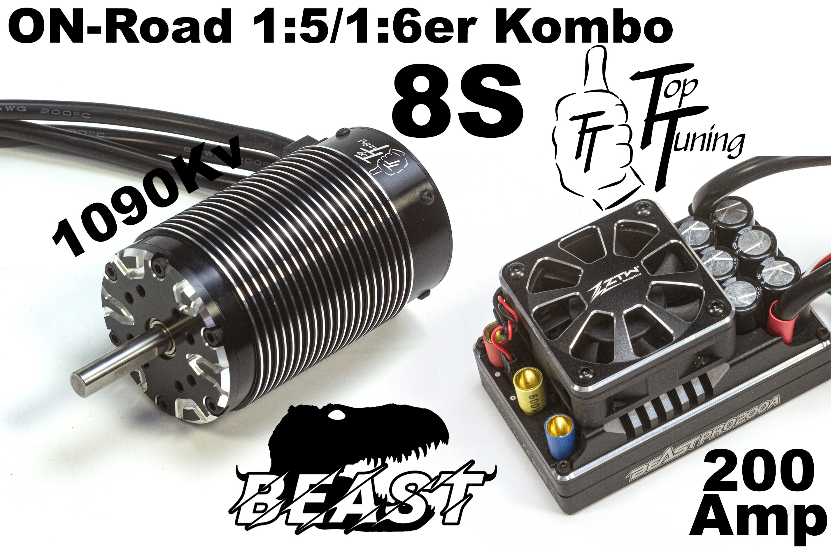 y1532/03 ZTW Beast Pro 200A Regler mit 1090KV Brushless Motor