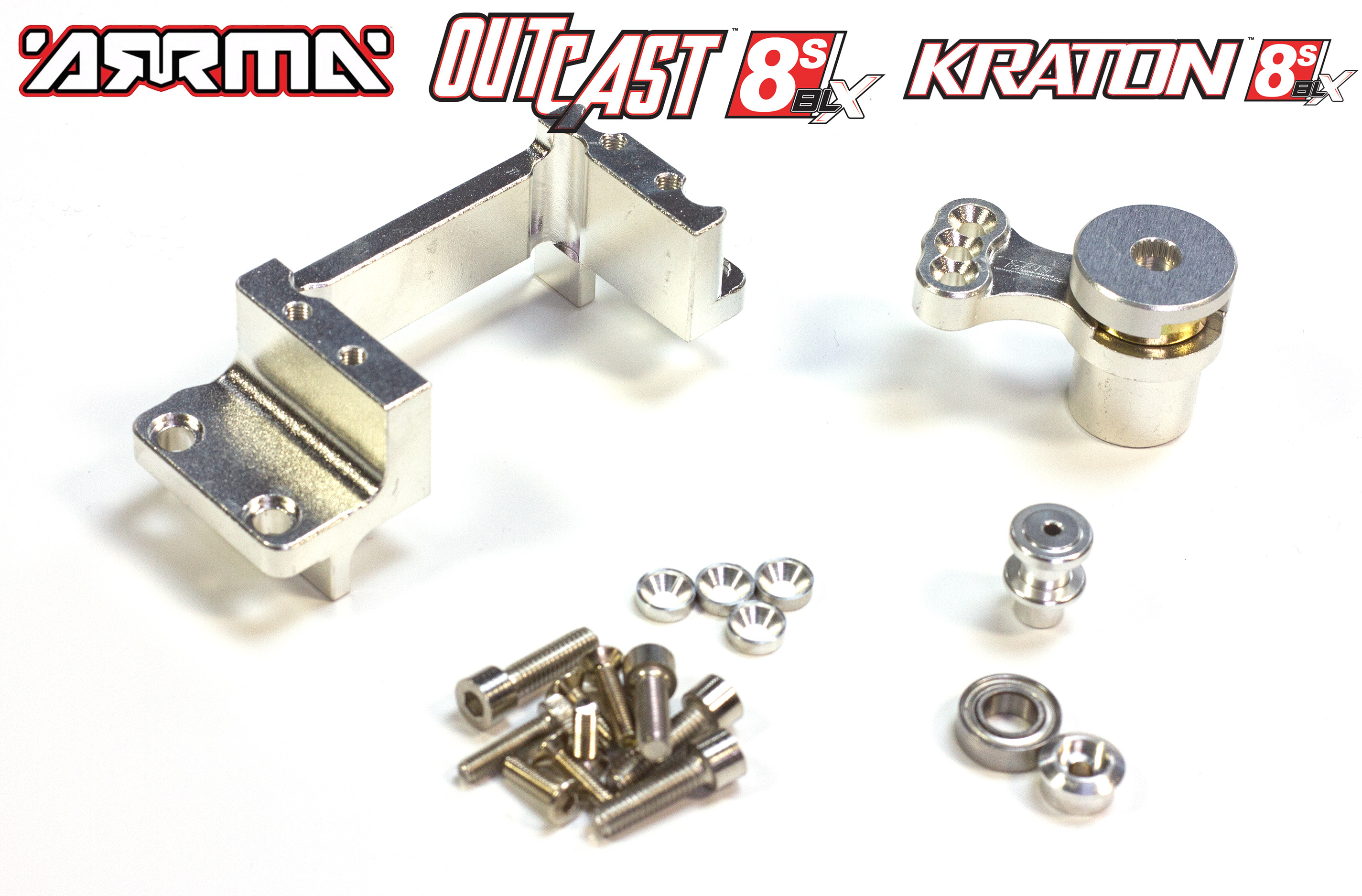 MAKX024  Aluminium Servosaver mit eingebauter Feder, 25T, mit Servo-Adapterrahmen, Arrma Kraton / Outcast 8S MAKX024  Aluminium Servosaver mit eingebauter Feder, 25T, mit Servo-Adapterrahmen, Arrma Kraton / Outcast 8S