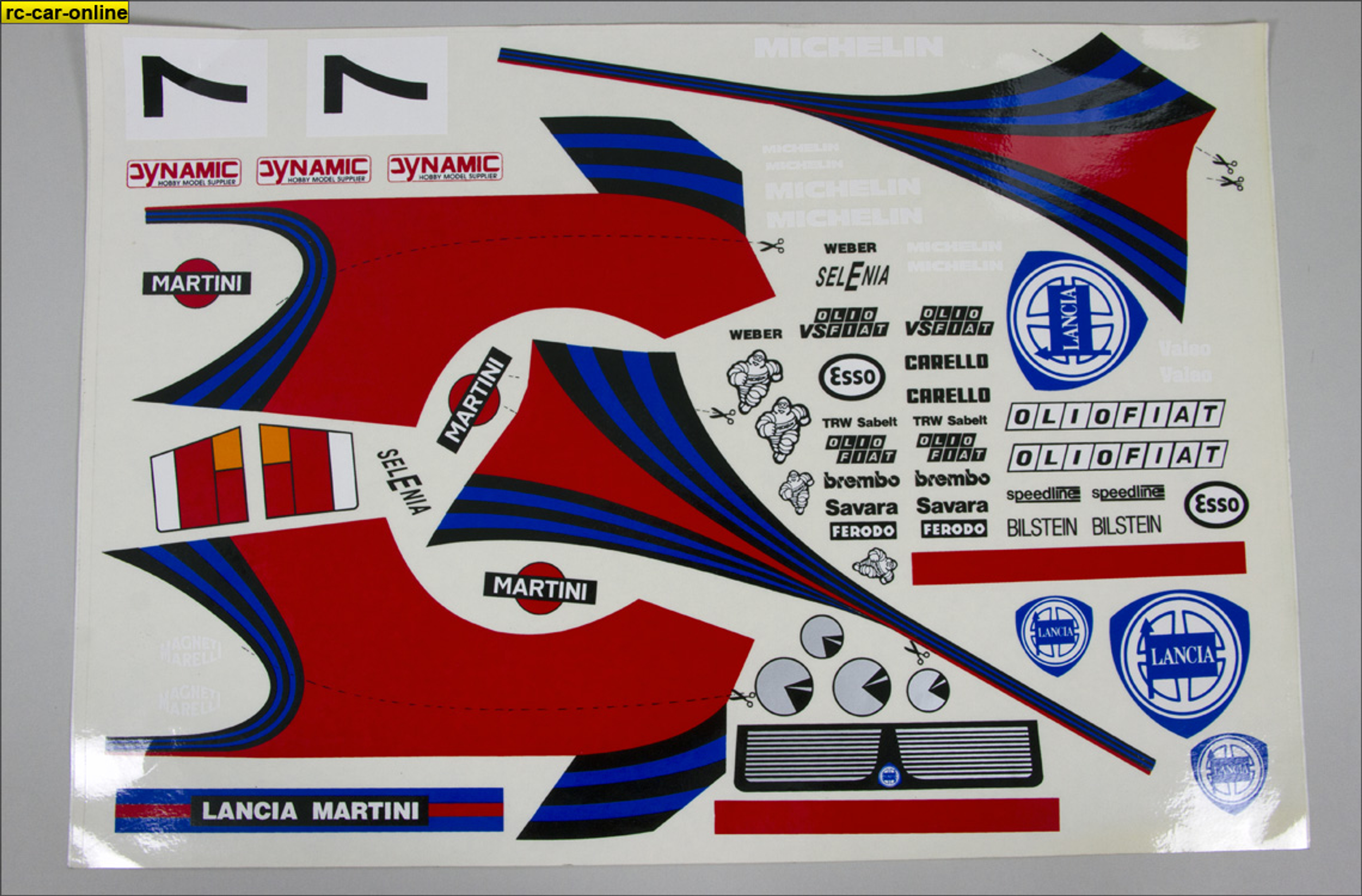 y0728/04 Decal set for 1/5 scale Lancia Delta Martini