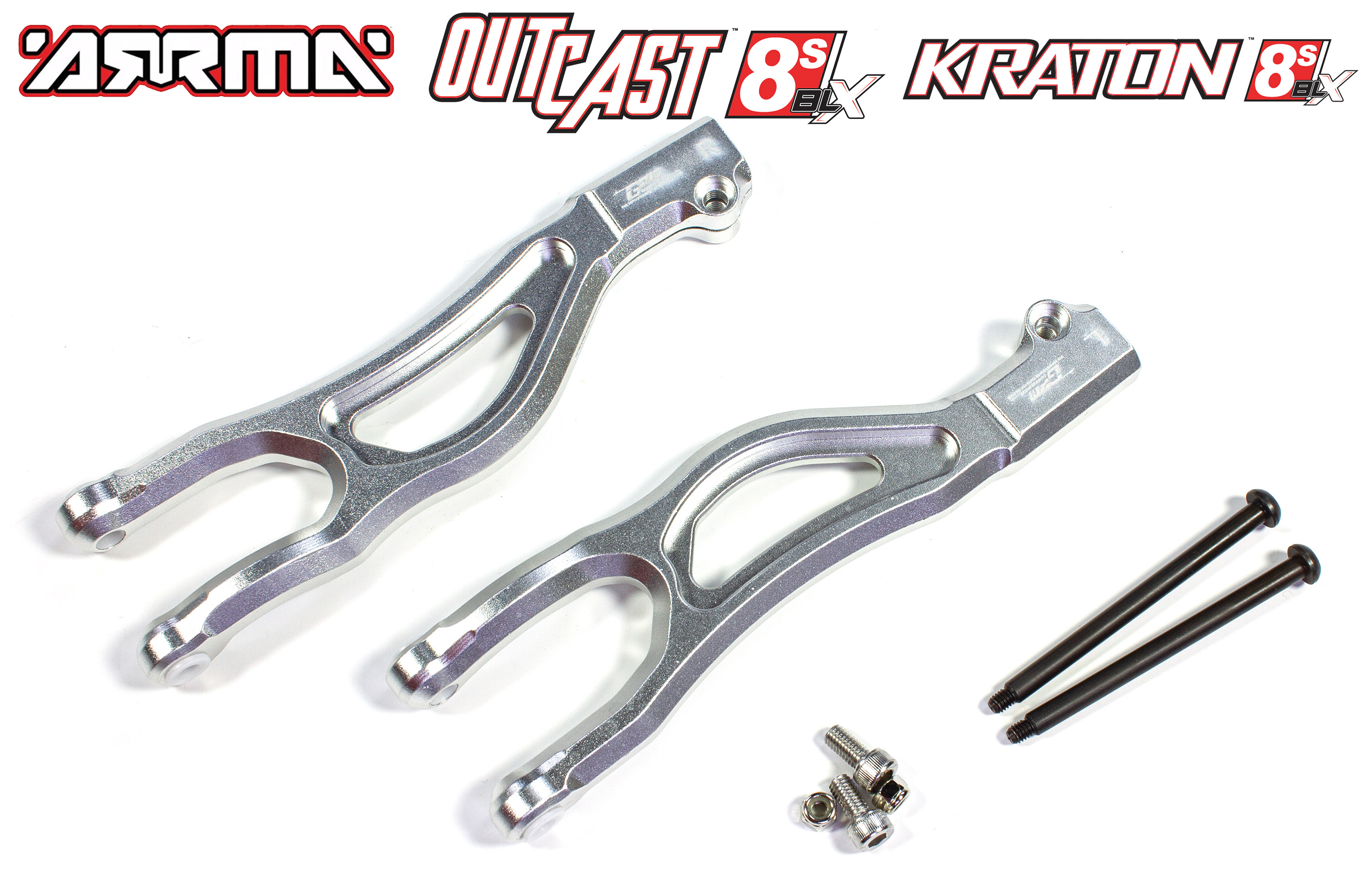 AKX054 GPM aluminum a-arms front upper for Arrma Kraton / Outcast 8S