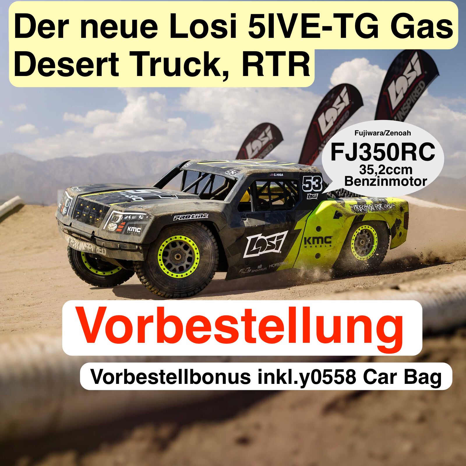 LOS05025 Losi 1/5 5IVE-TG 3.0 Gas 4WD Desert Truck RTR, Vorbestellung mit Anzahlung !