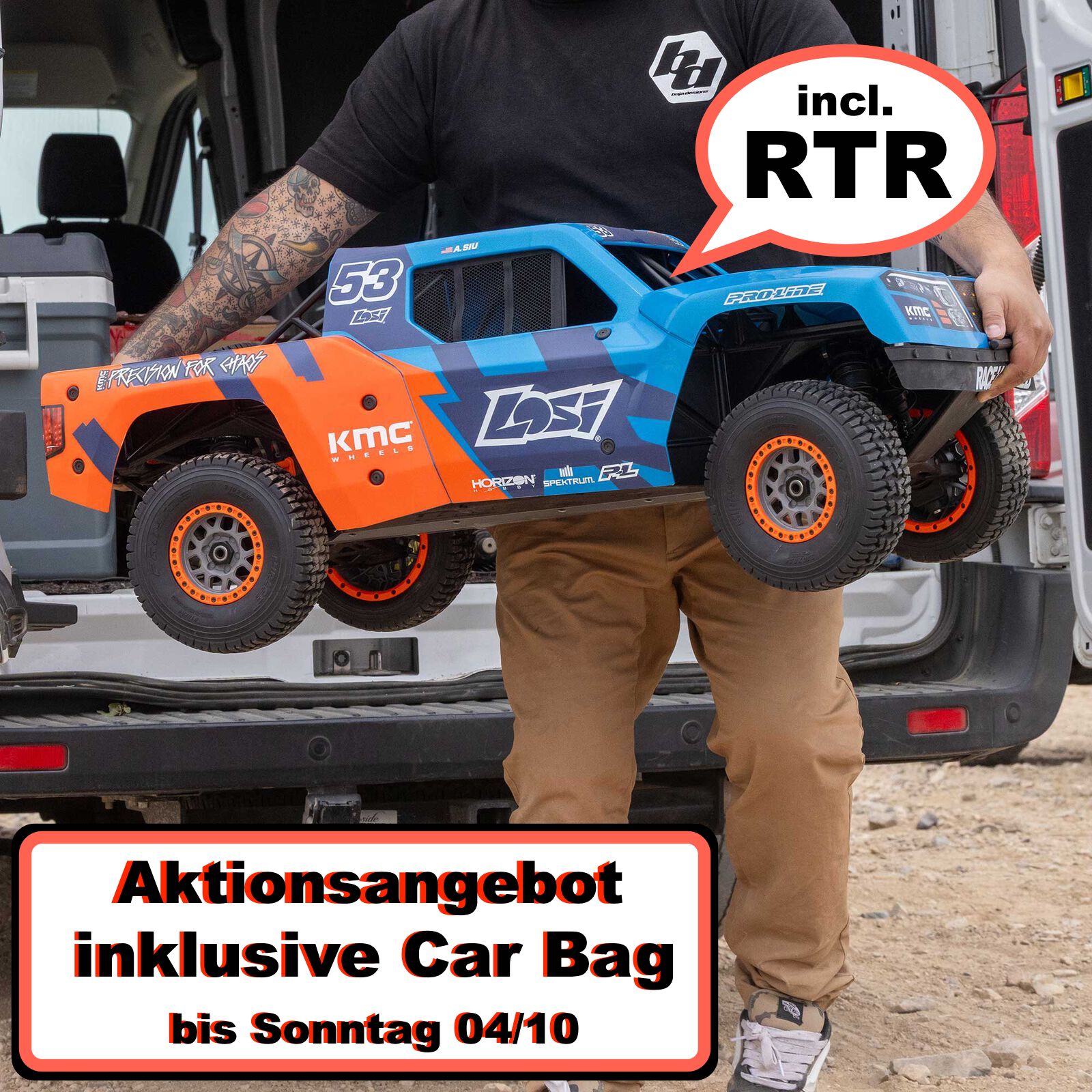 Losi 5IVE-TE 3.0 Electric 4WD Desert Truck 1/5, RTR,8 to 12S, incl. car bag.