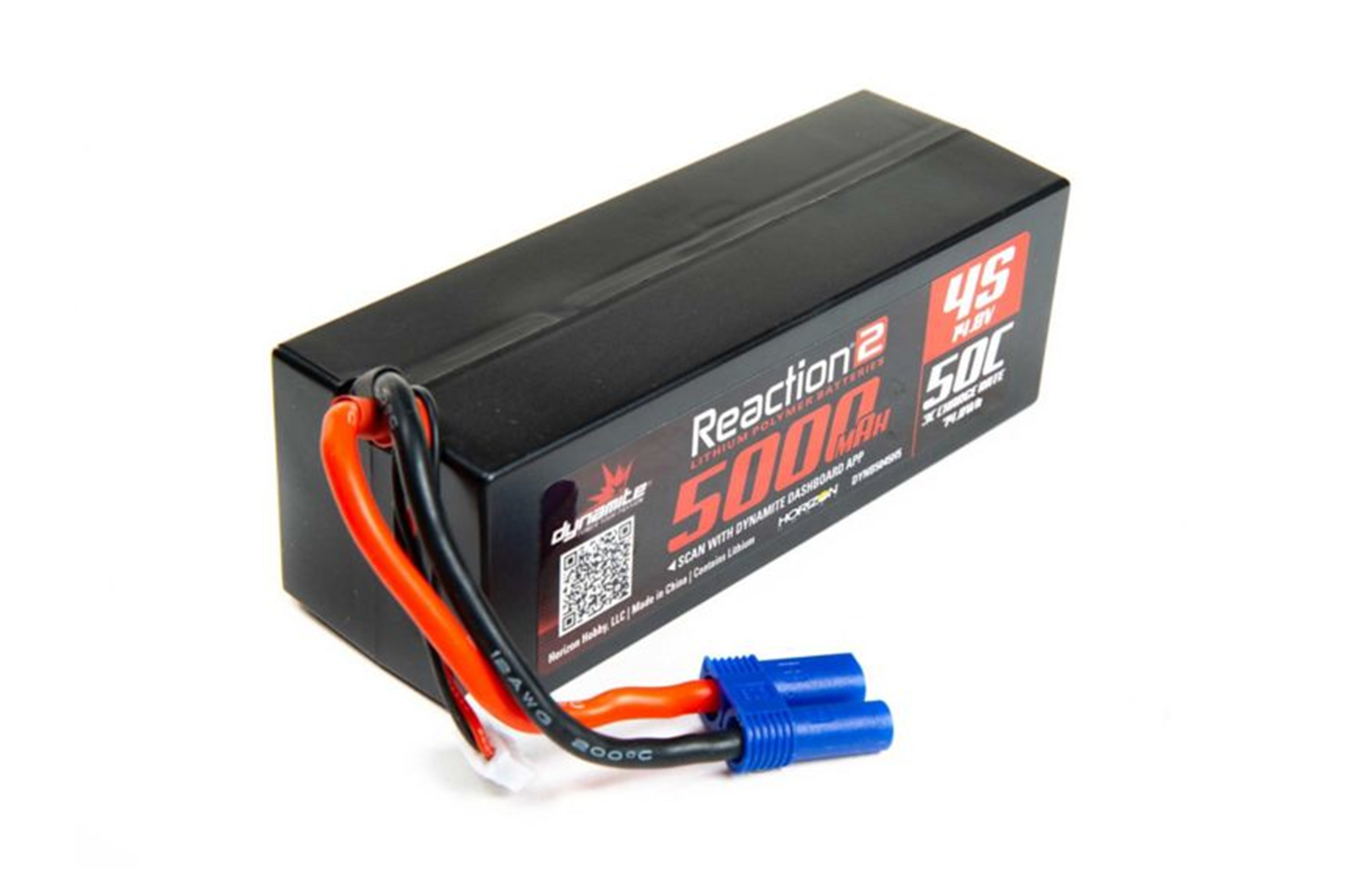 DYNB5045H5 Dynamite Reaction 2.0 14.8V 5000mAh 4S 50C LiPo, Hardcase: EC5 DYNB5045H5 Dynamite Reaction 2.0 14.8V 5000mAh 4S 50C LiPo, Hardcase: EC5