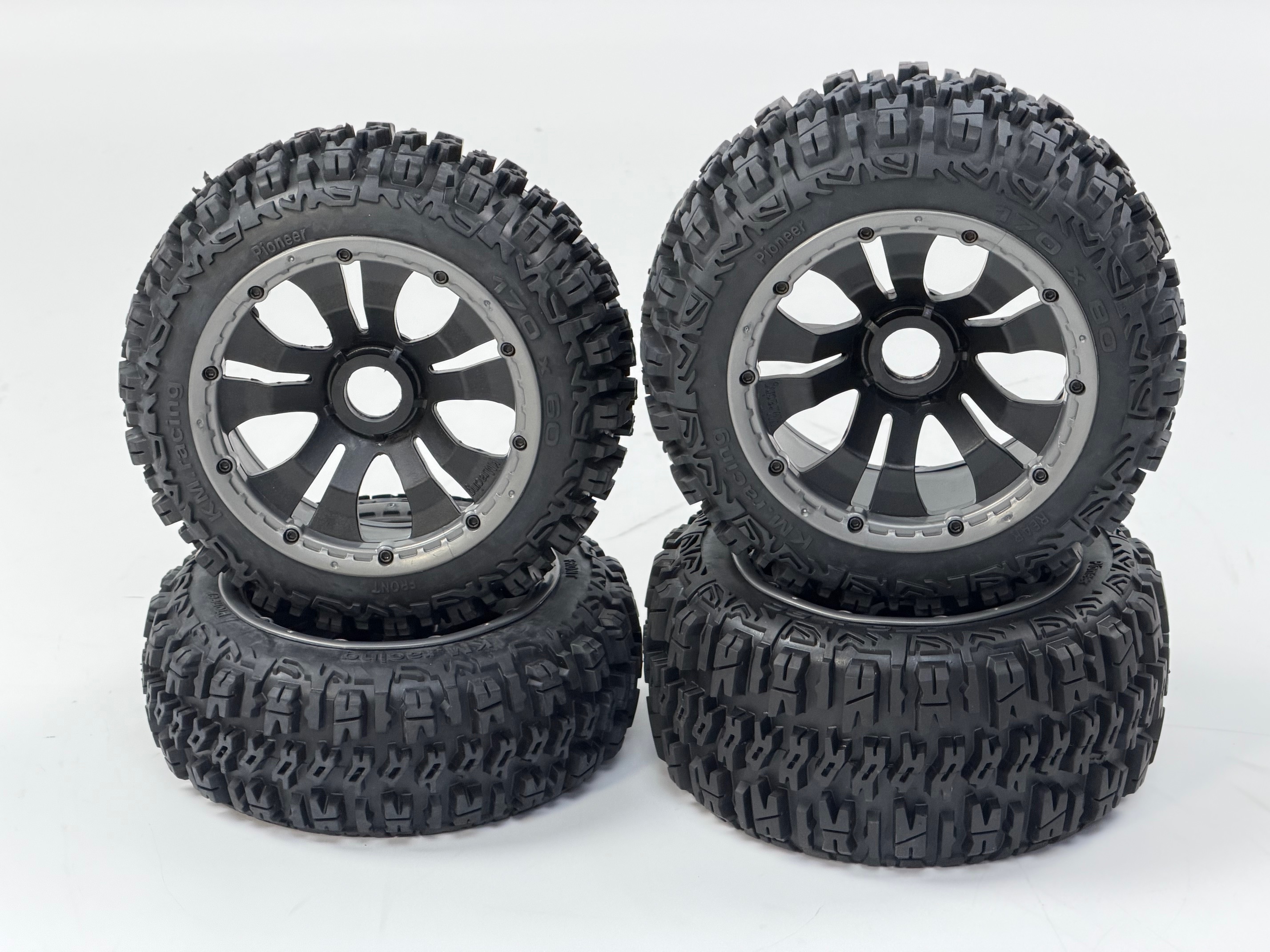 y190 Offroad Reifensatz 170x80/60 mit verschraubten Felgen, 2 Paar y190 Offroad Reifensatz 170x80/60 mit verschraubten Felgen, 2 Paar