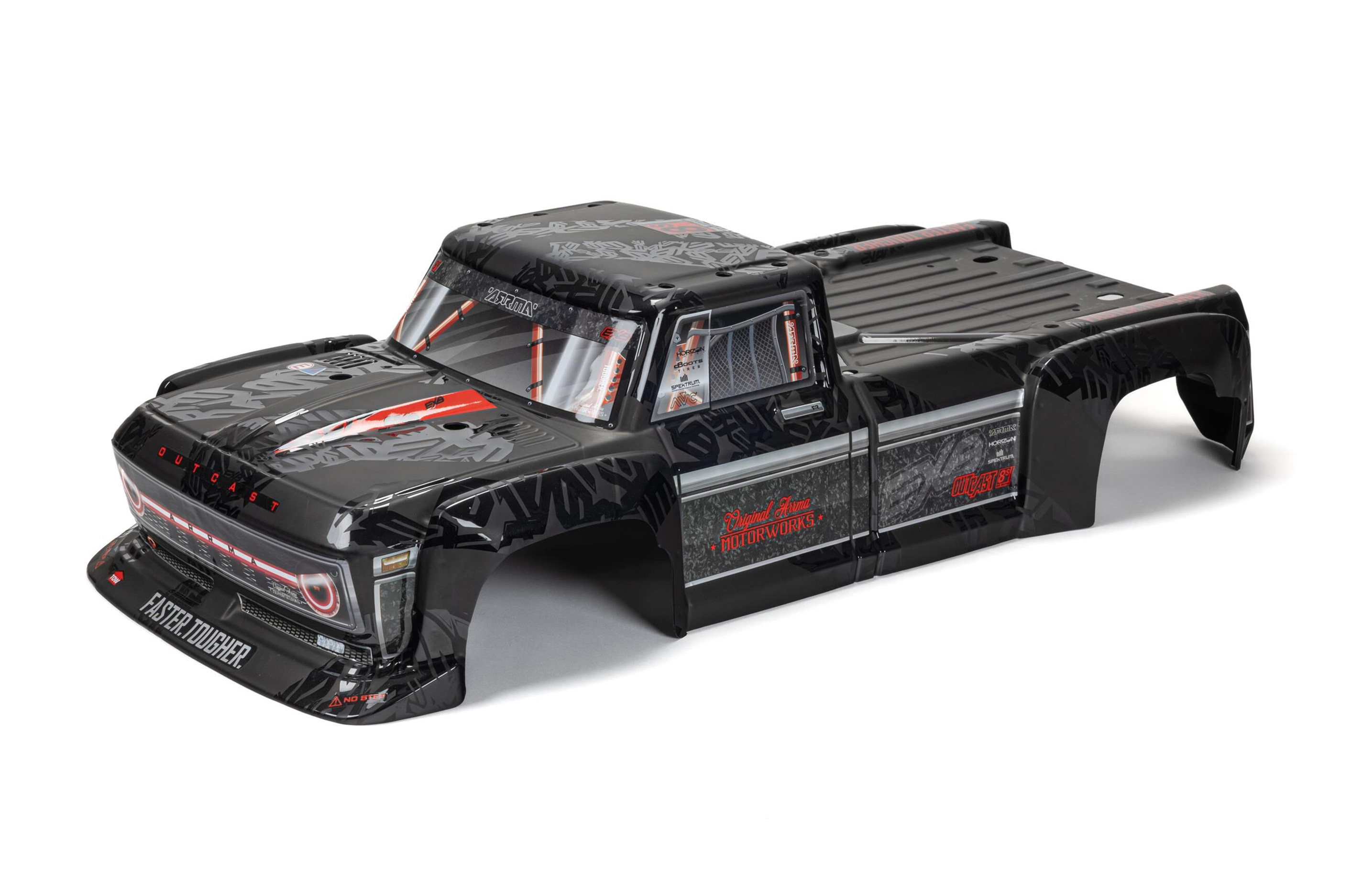 ARA409012 Arrma 1/5 OUTCAST 8S Painted Decaled Trimmed Body Black