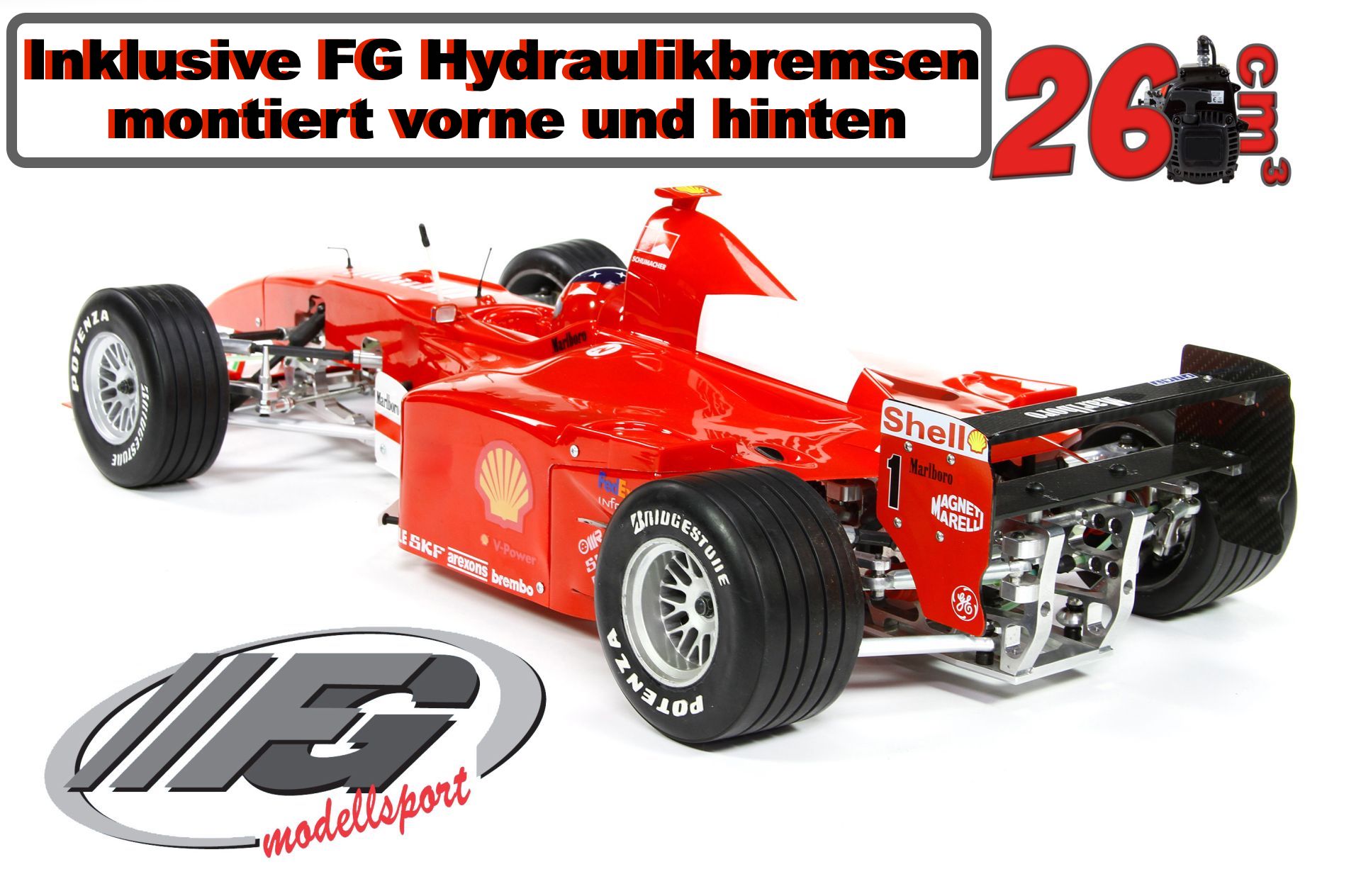 FG 1/5 F1ガソリンエンジン FG 1/5 ガソリン F1 Competition McLaren MP4-13 ミカ・ハッキ