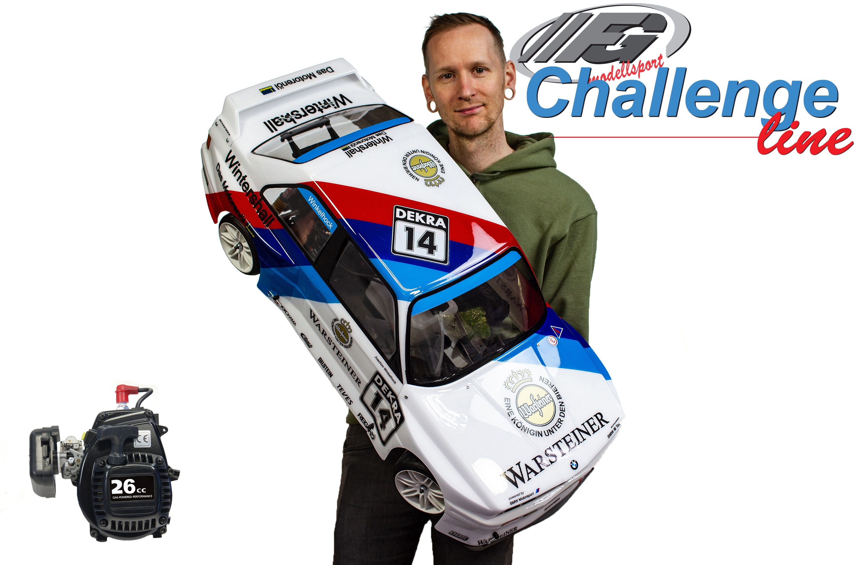 FG Challenge Line 2WD-510 with BMW M3 E30 body, 26 cm³ FG engine FG Challenge Line 2WD-510 with BMW M3 E30 body, 26 cm³ FG engine
