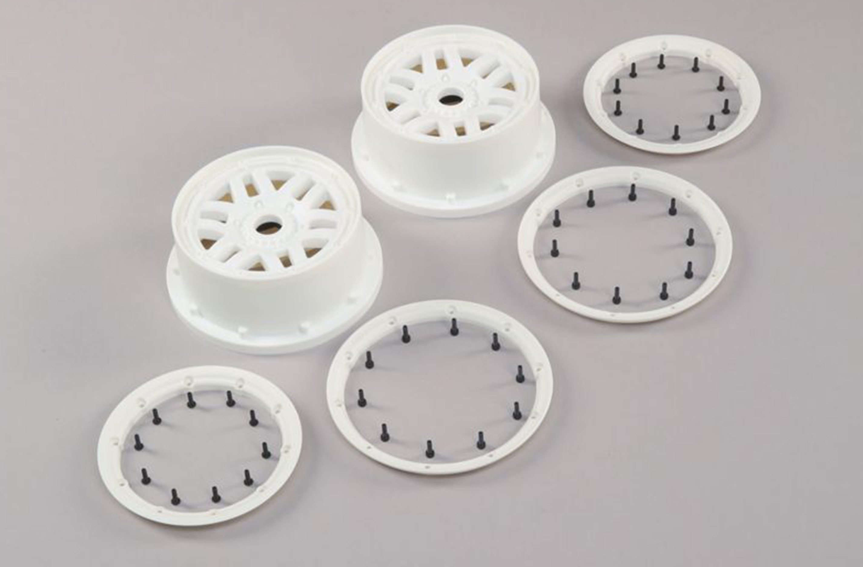 LOS45026 Losi Rad und Beadlock-Satz, weiß, 5ive-T 2.0 LOS45026 Losi Rad und Beadlock-Satz, weiß, 5ive-T 2.0