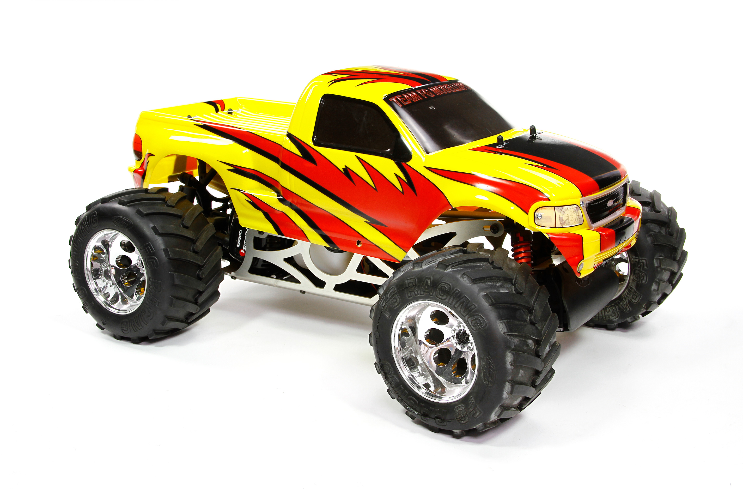 20110/01B FG Body Monster-Truck yellow for 2WD/4WD incl. Decal