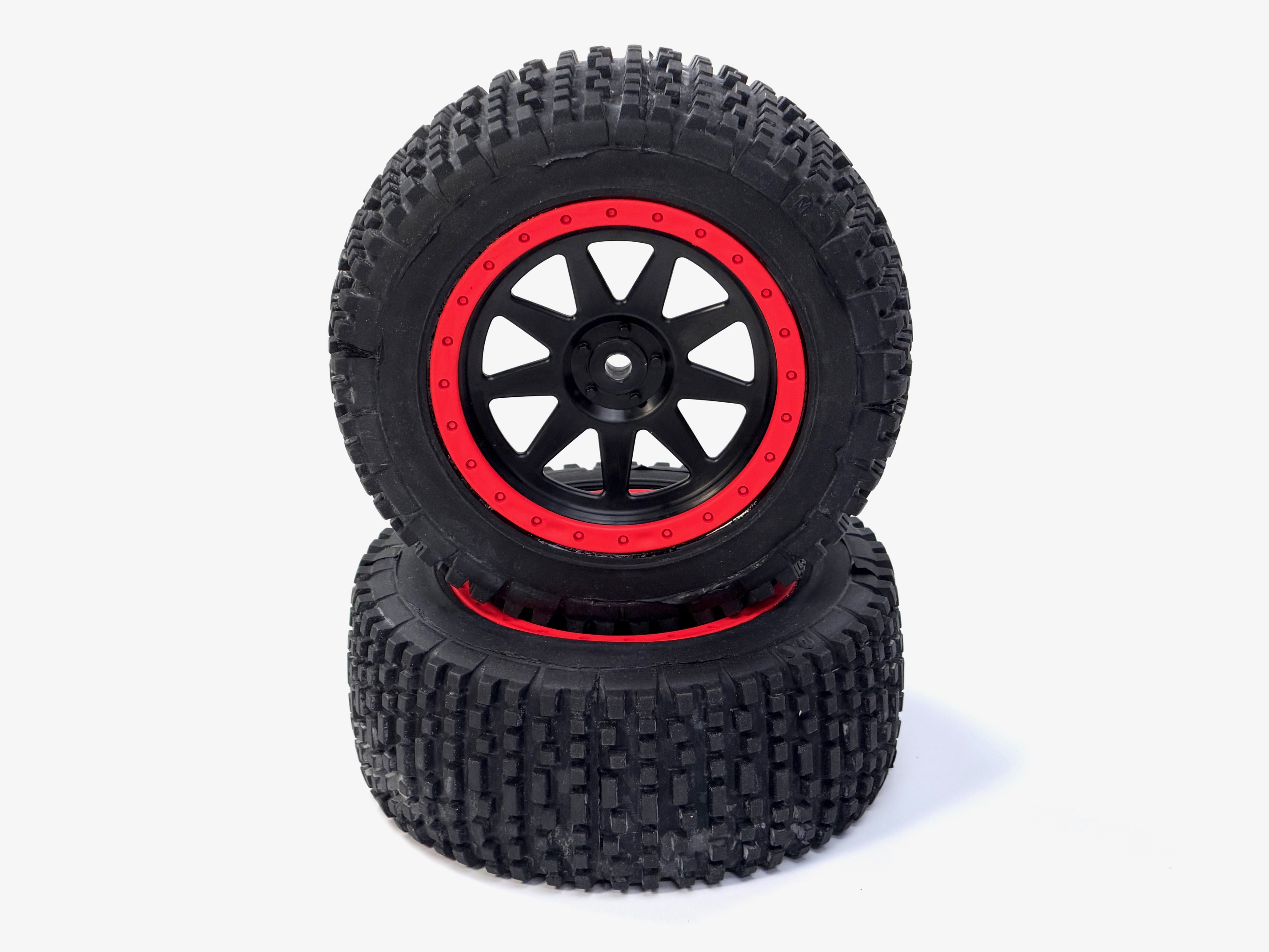 67212/05 Short Course Wheels S on black rims 18 mm 4-square, 1 pair