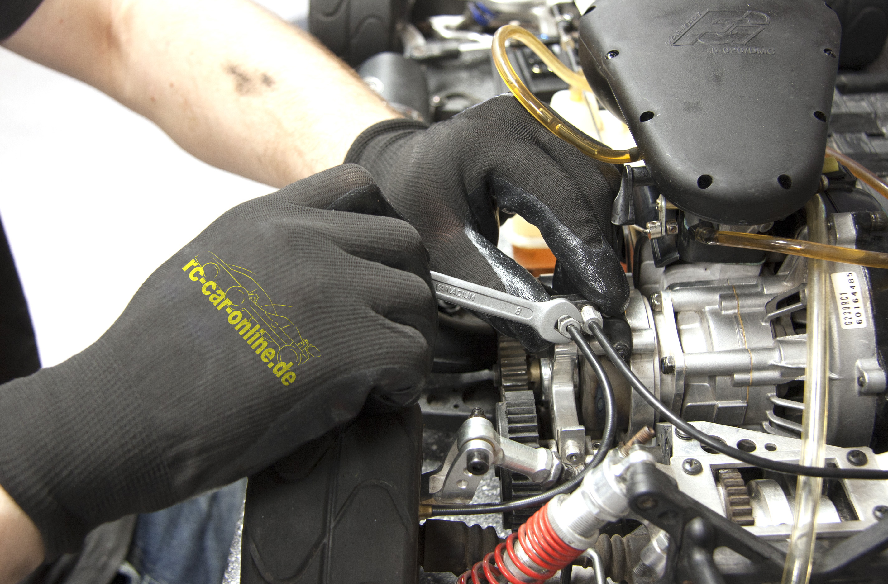 y0715 rc-car-online High tech mechanics gloves, nitrile, black
