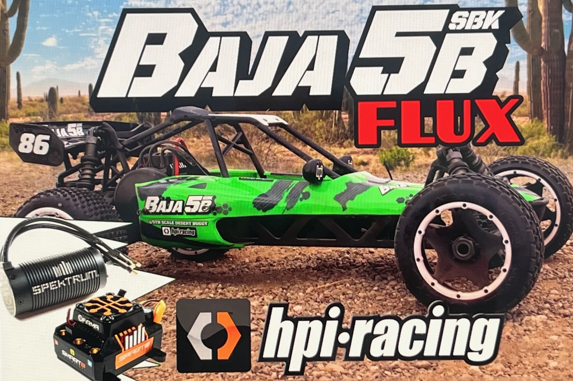 160324/01 HPI Baja 5B SBK Flux build kit Electric with original Spektrum 3-8S ESC and 780 kV brushless engine