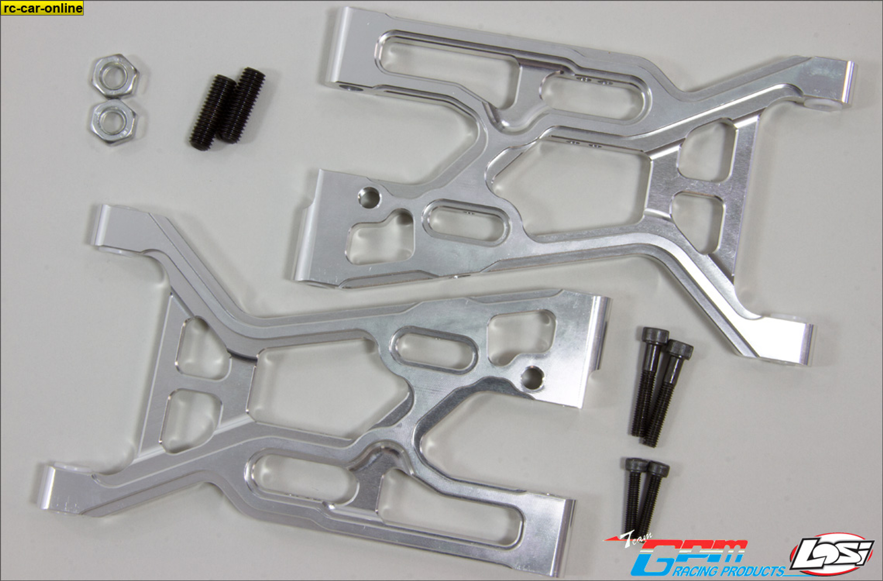 LO5T055 GPM Aluminum lower front a-arms for Losi 5ive-T/2.0, 2 pcs.