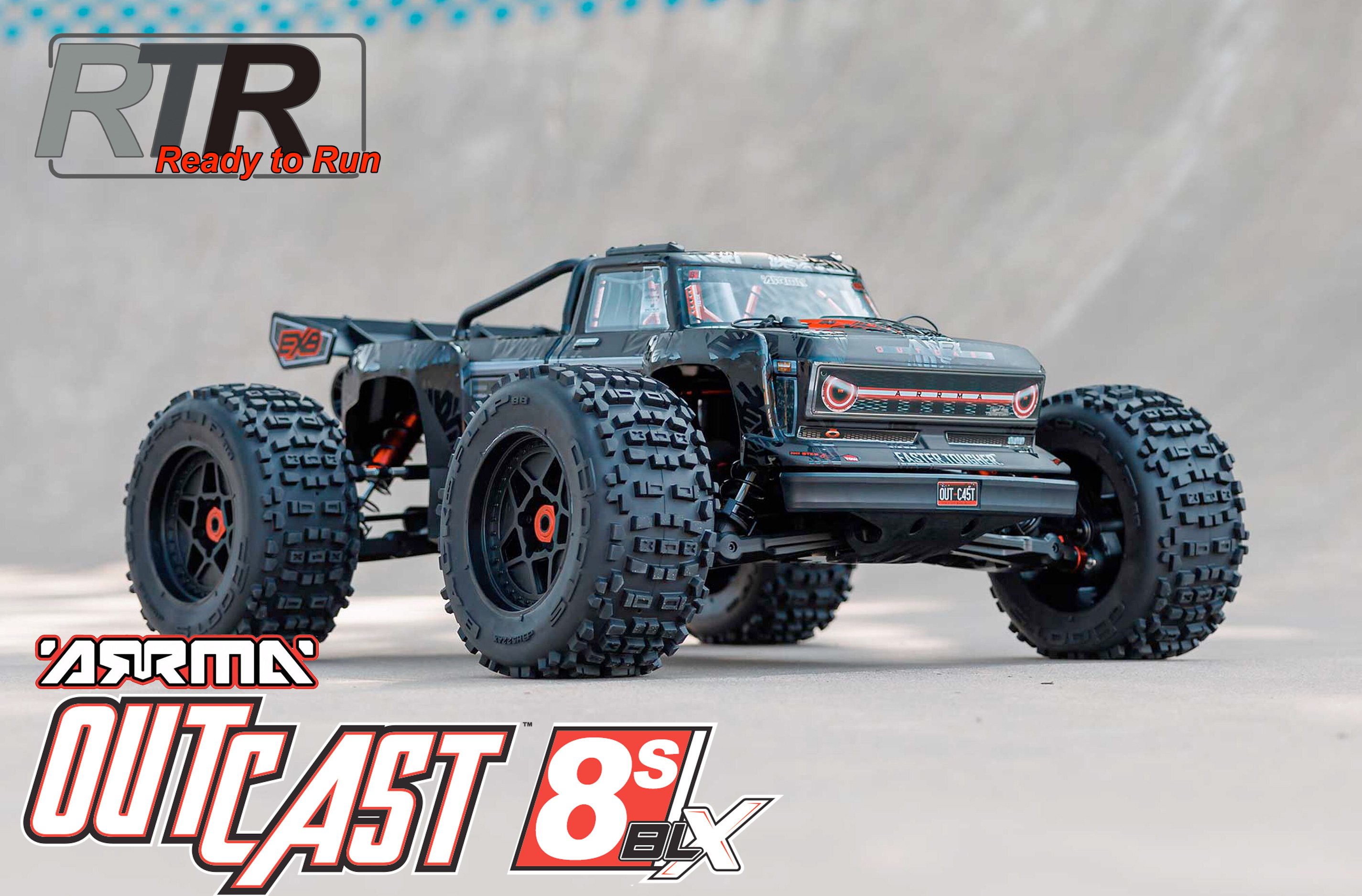 ARA5810V2T1 1/5 OUTCAST 4X4 8S BLX EXB Brushless Stunt Truck RTR, Black ARA5810V2T1 1/5 OUTCAST 4X4 8S BLX EXB Brushless Stunt Truck RTR, Black