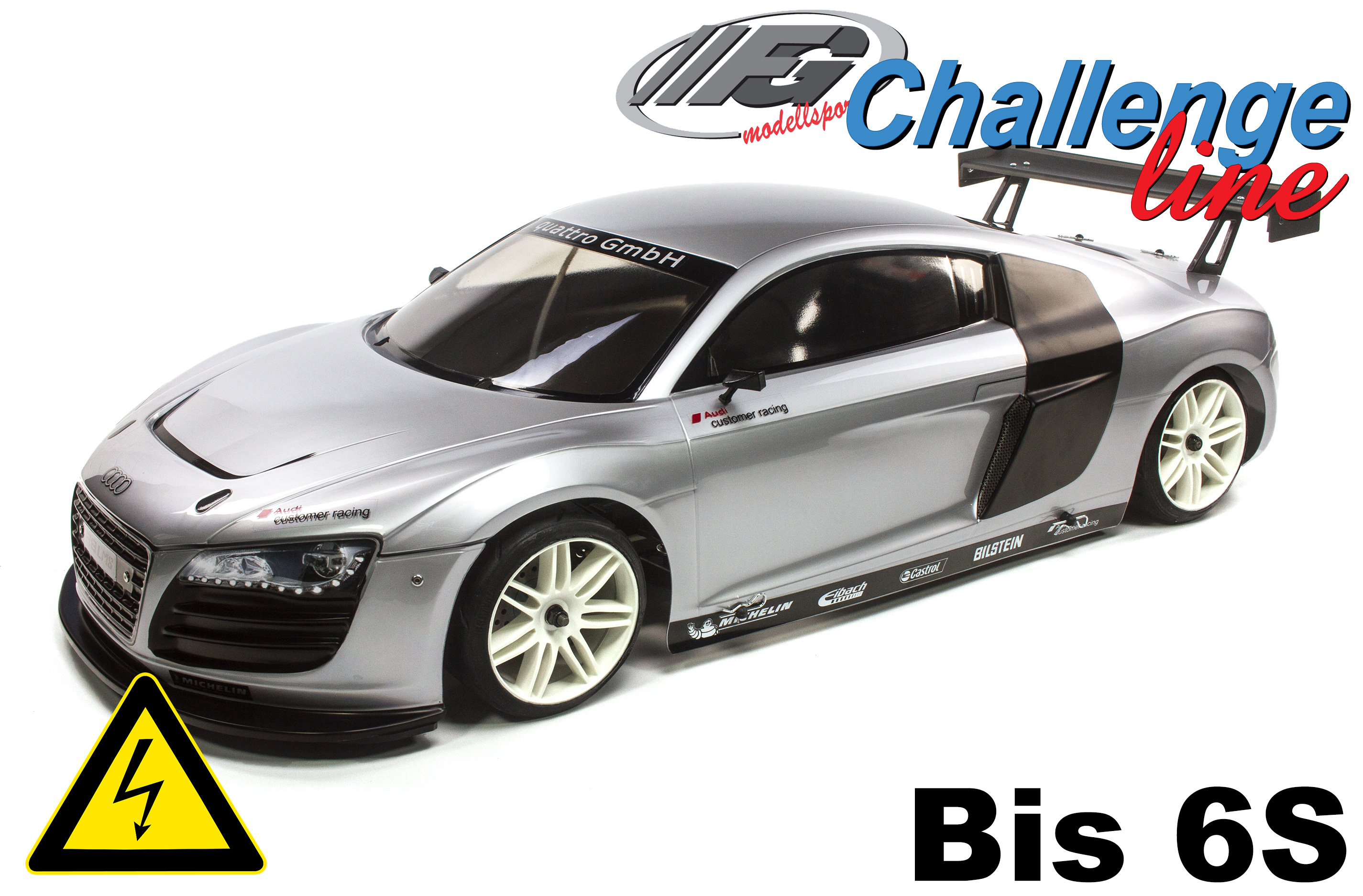 Challenge Line 2WD 530E Electric Audi R8 incl. ESC + Motor Challenge Line 2WD 530E Electric Audi R8 incl. ESC + Motor