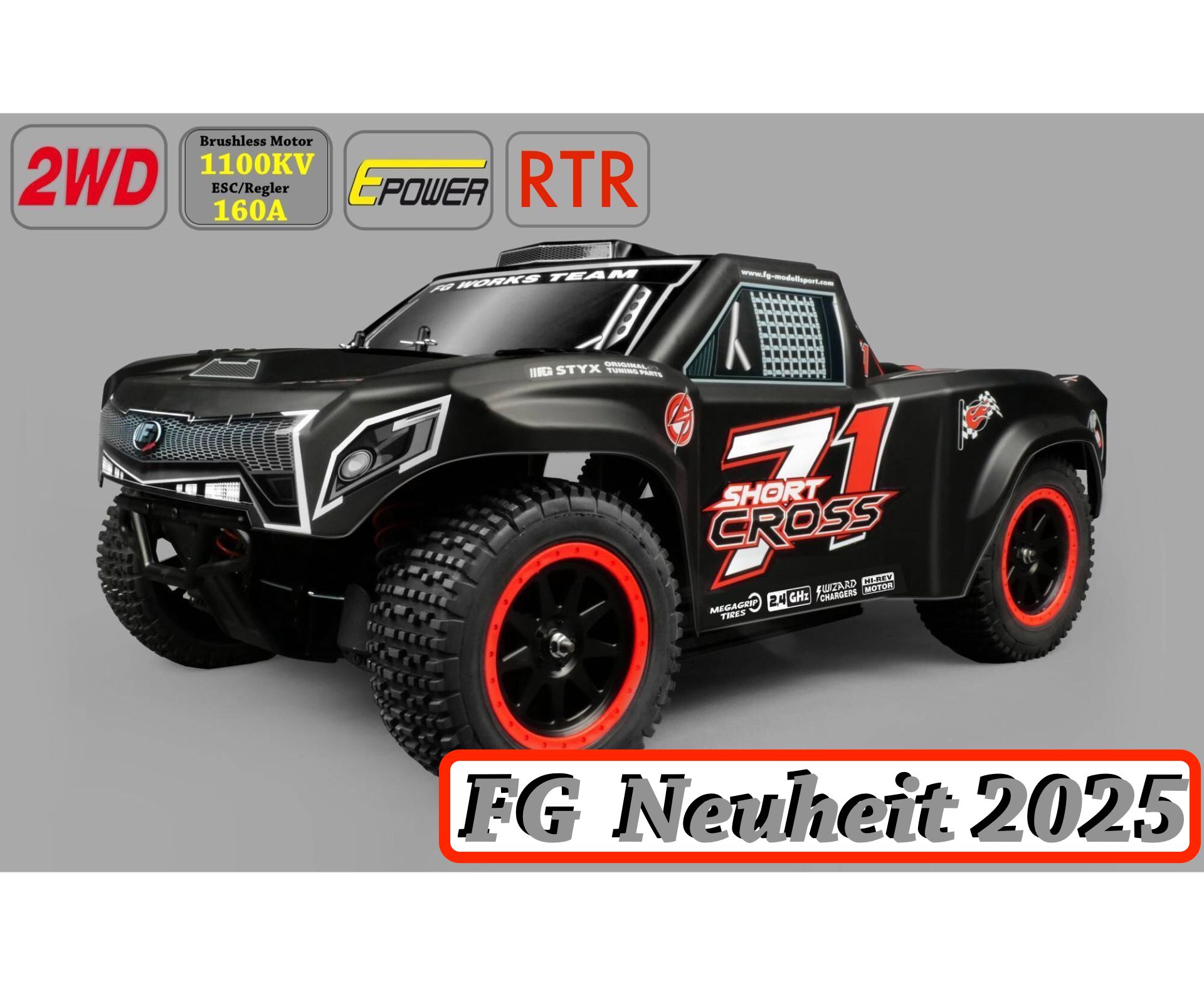 68100ER FG Short Cross Elektro 2WD RTR, lackierte Karosse "Neuheit" 