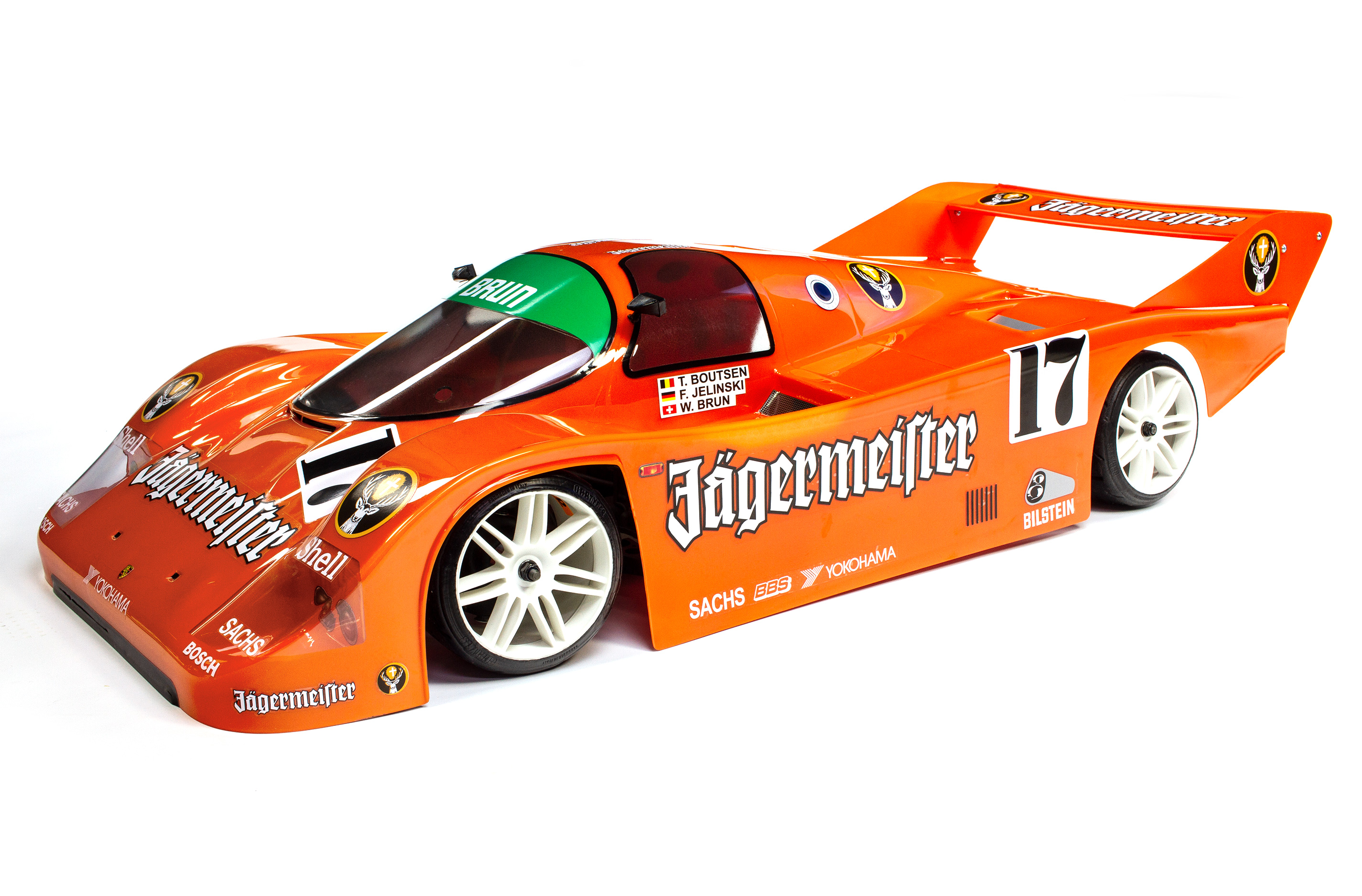 y1553 Porsche 962C  1/5 for 530/535 mm Wheelbase with rear wing, painted