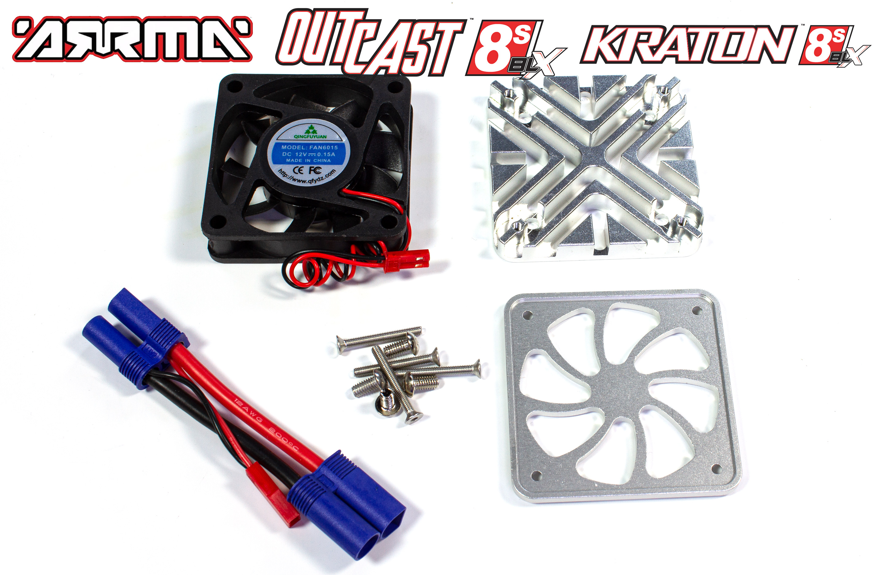 AKX018 GPM additional heat sink with fan for Arrma Kraton / Outcast 8S