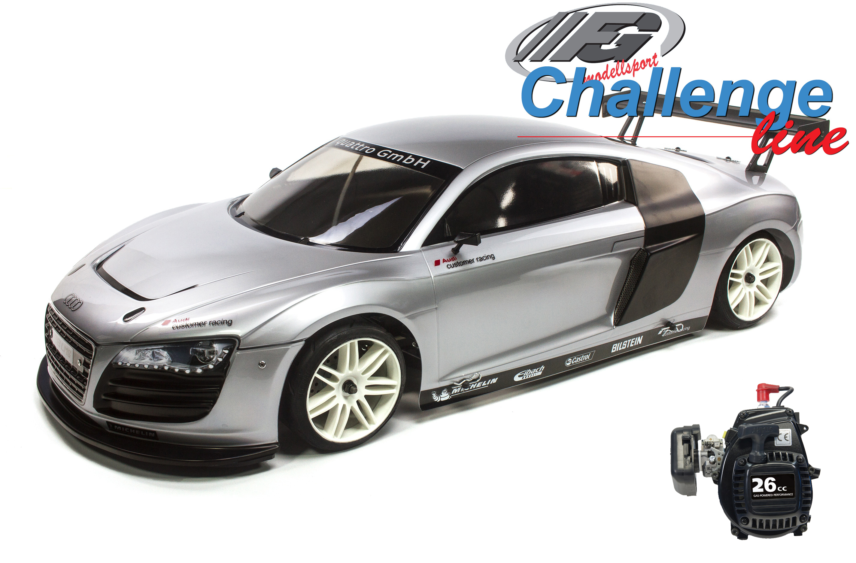FG Challenge Line 2WD-530 Audi R8 with 26 cm³ FG engine FG Challenge Line 2WD-530 Audi R8 with 26 cm³ FG engine