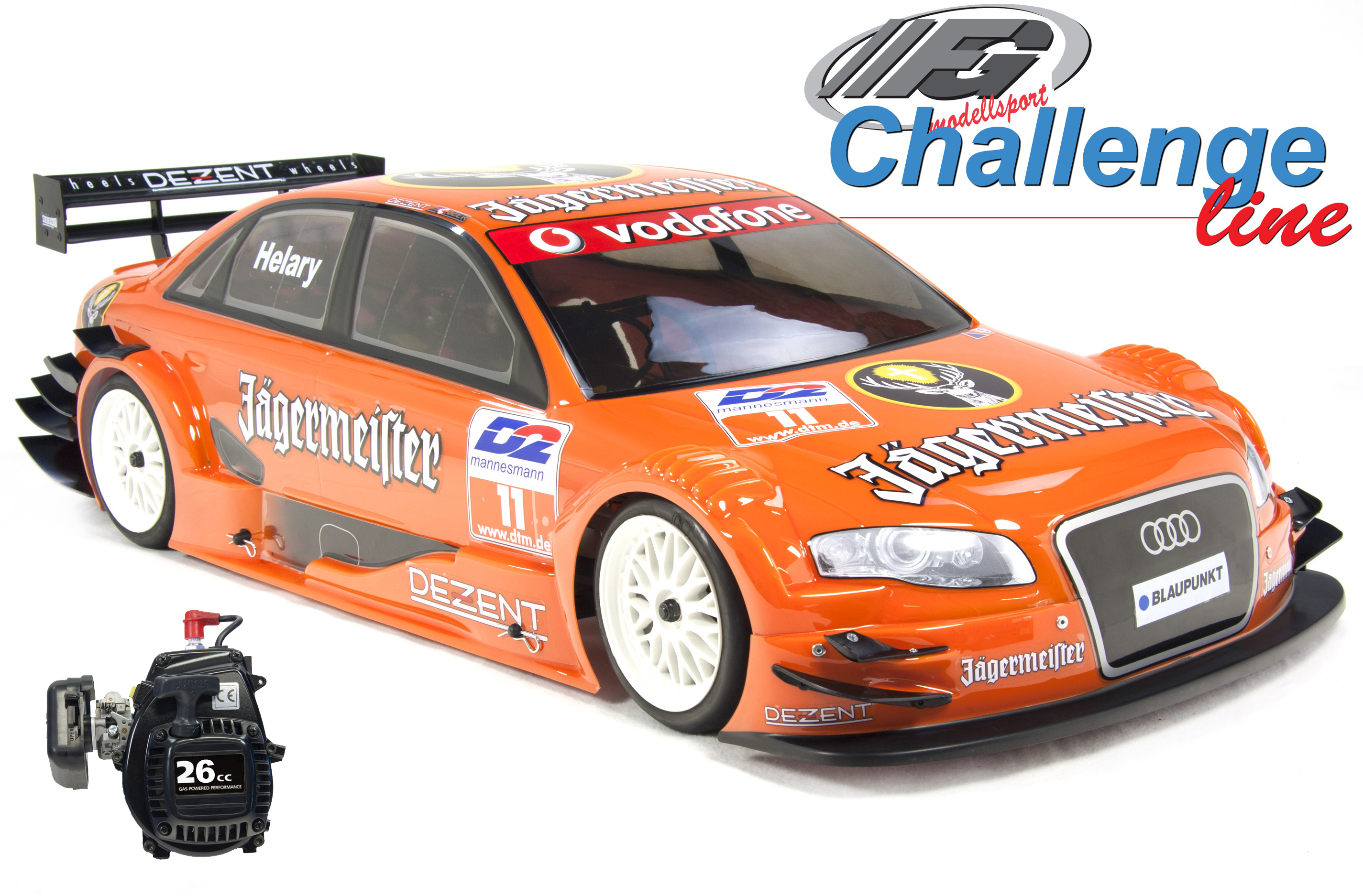 FG Challenge Line 2WD-530 mit Audi A4 Karosserie und 26 cm³ FG-Motor FG Challenge Line 2WD-530 mit Audi A4 Karosserie und 26 cm³ FG-Motor