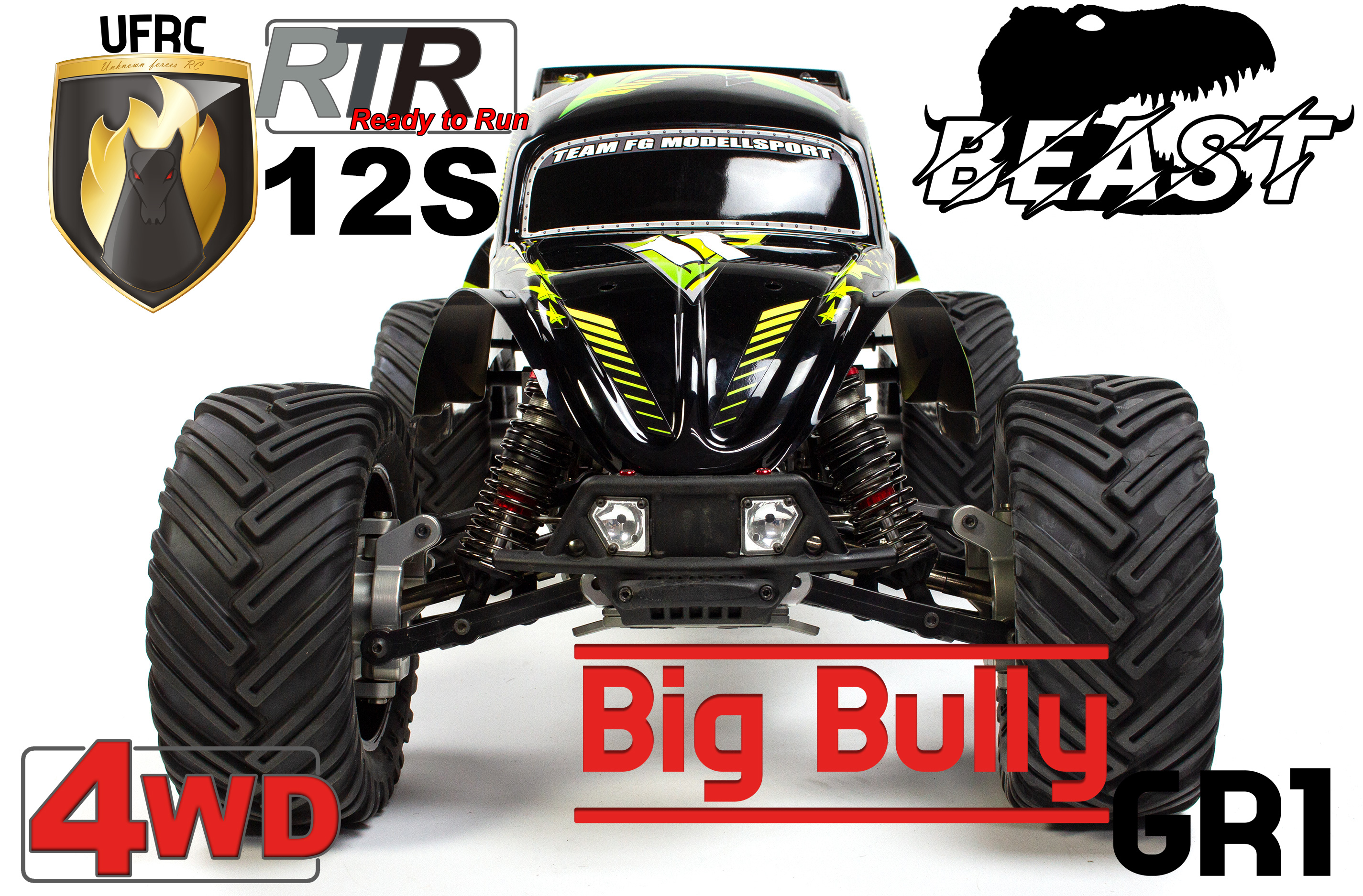 UFRC Big Bully GR1 4WD 1:5 Brushless Buggy 12S, RTR Version with painted Body Shell