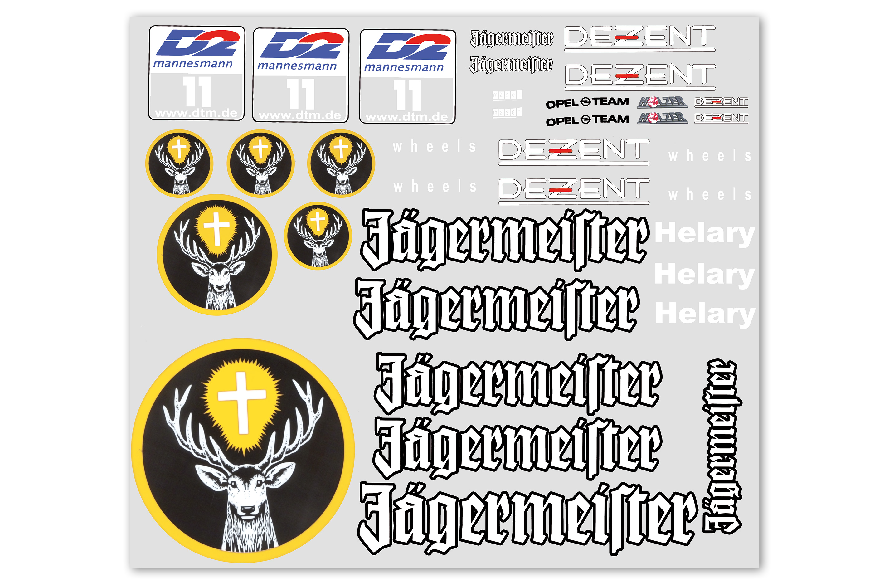 y0683 Large Jaegermeister team decal sheet 420 x 270 mm