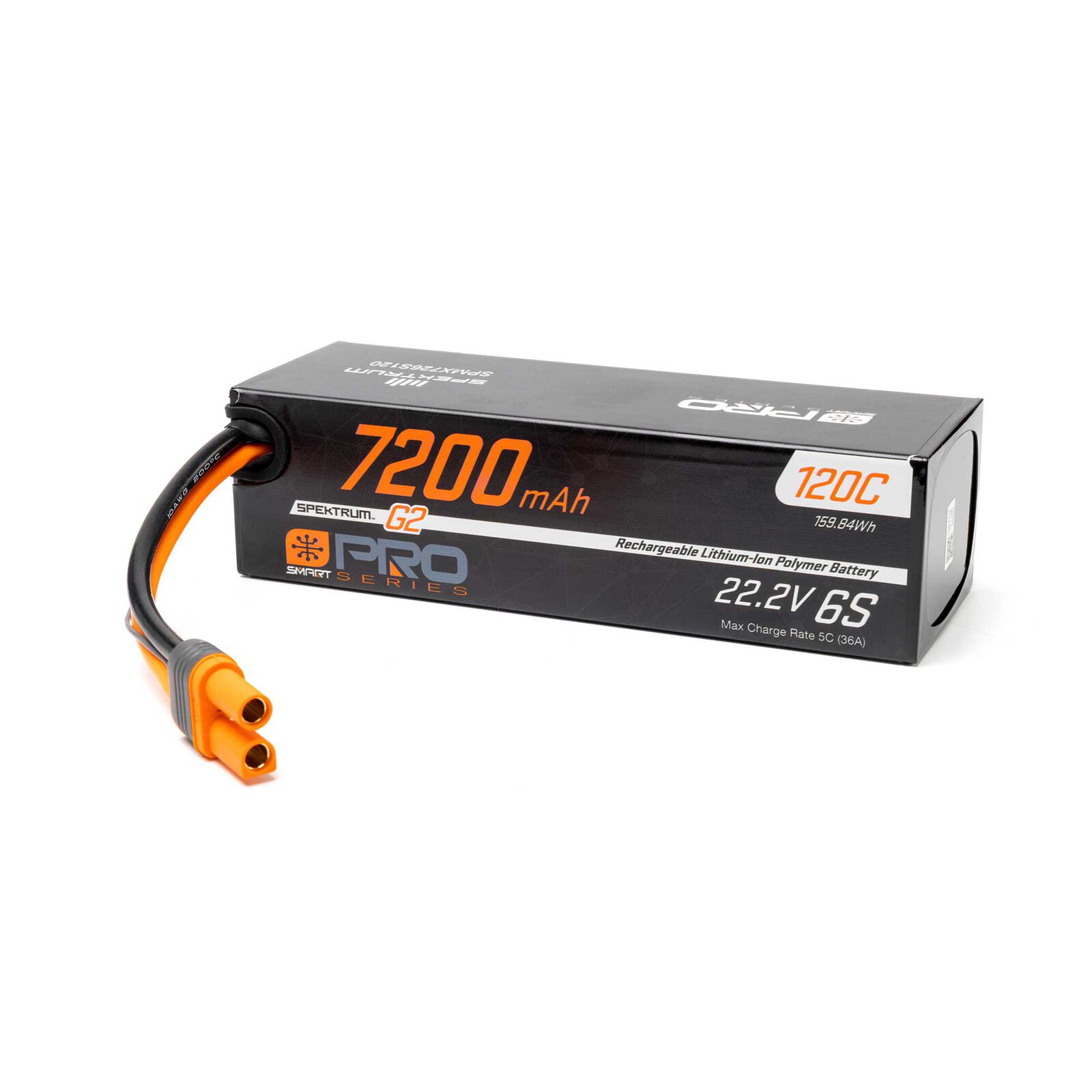 SPMX726S120 Spektrum LiPo 22.2V 7200mAh 6S 120C Smart G2 LiPo: IC5