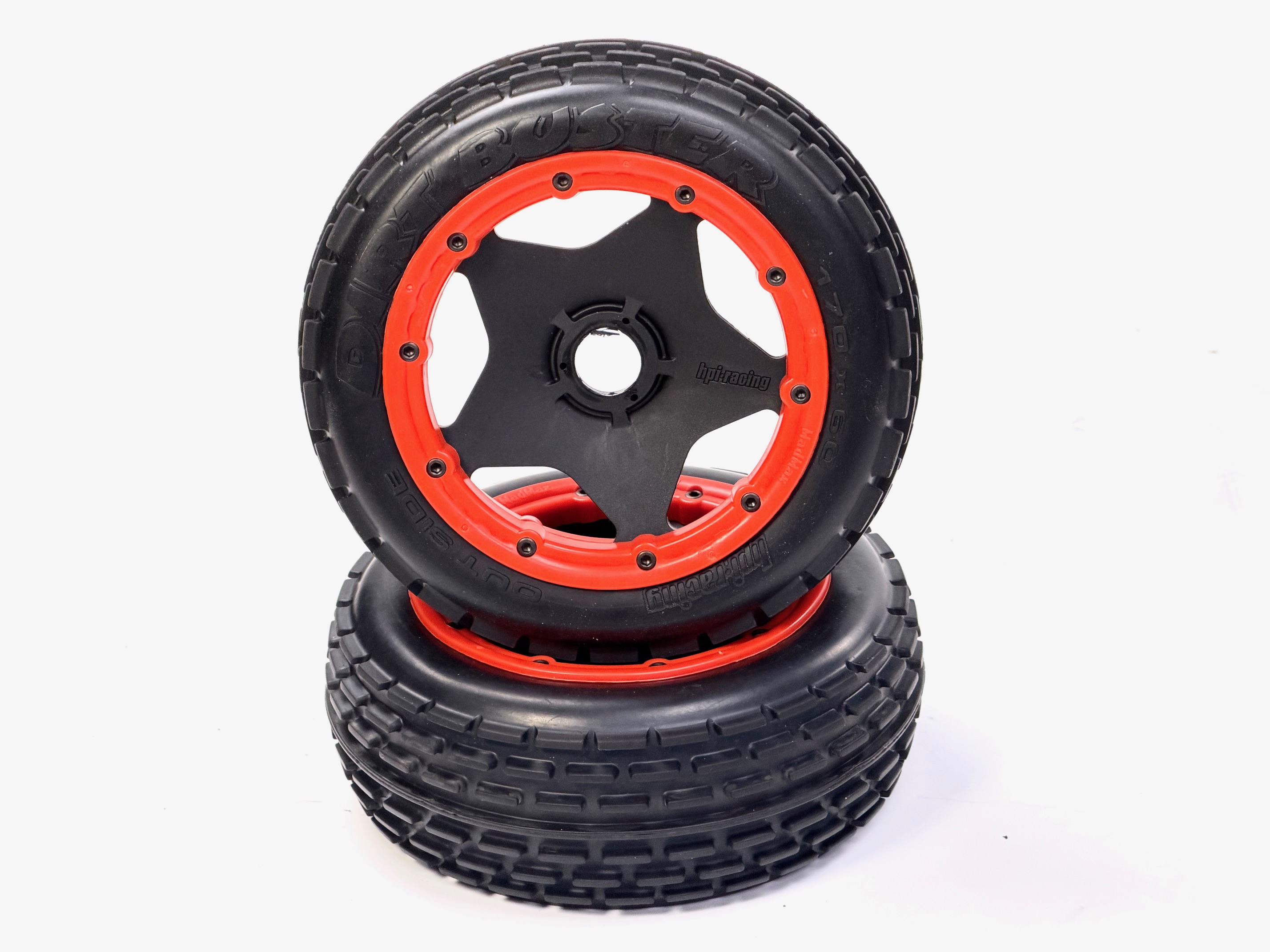 4831/01 HPI Dirt Buster 170x60 mit HPI Felgen für HPI Baja 5B, Carson Wild GP Attack und Co. (24mm 6-Kant) 1 Paar Set