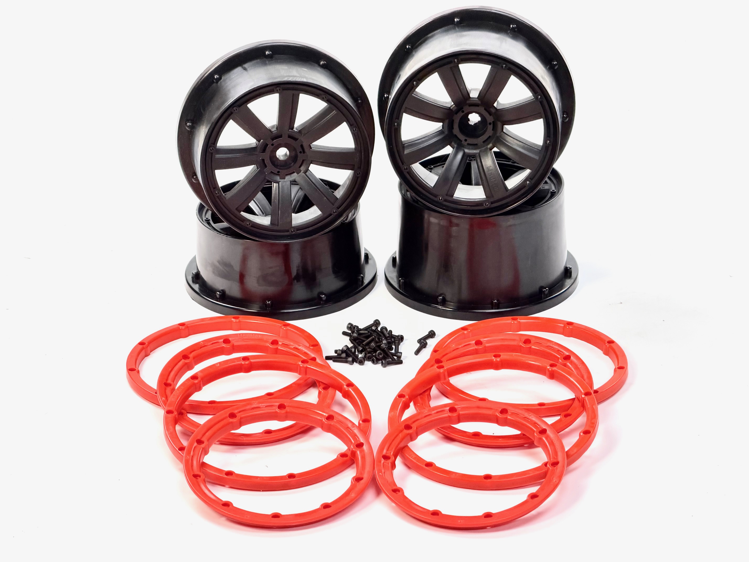 y1415 MadMax Extreme 60 and 80 mm rims black with 18 mm or 24 mm drive wheel drives