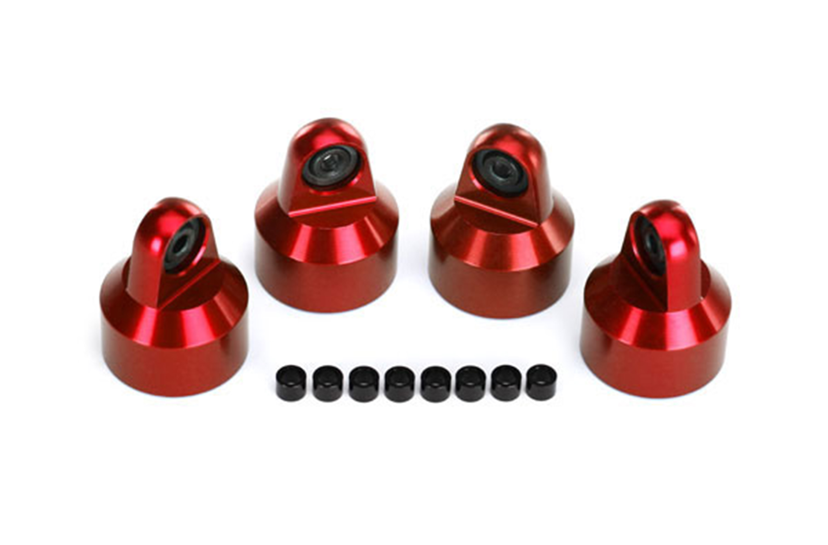 7764R Traxxas Shock caps, aluminum (red-anodized) GTX shocks