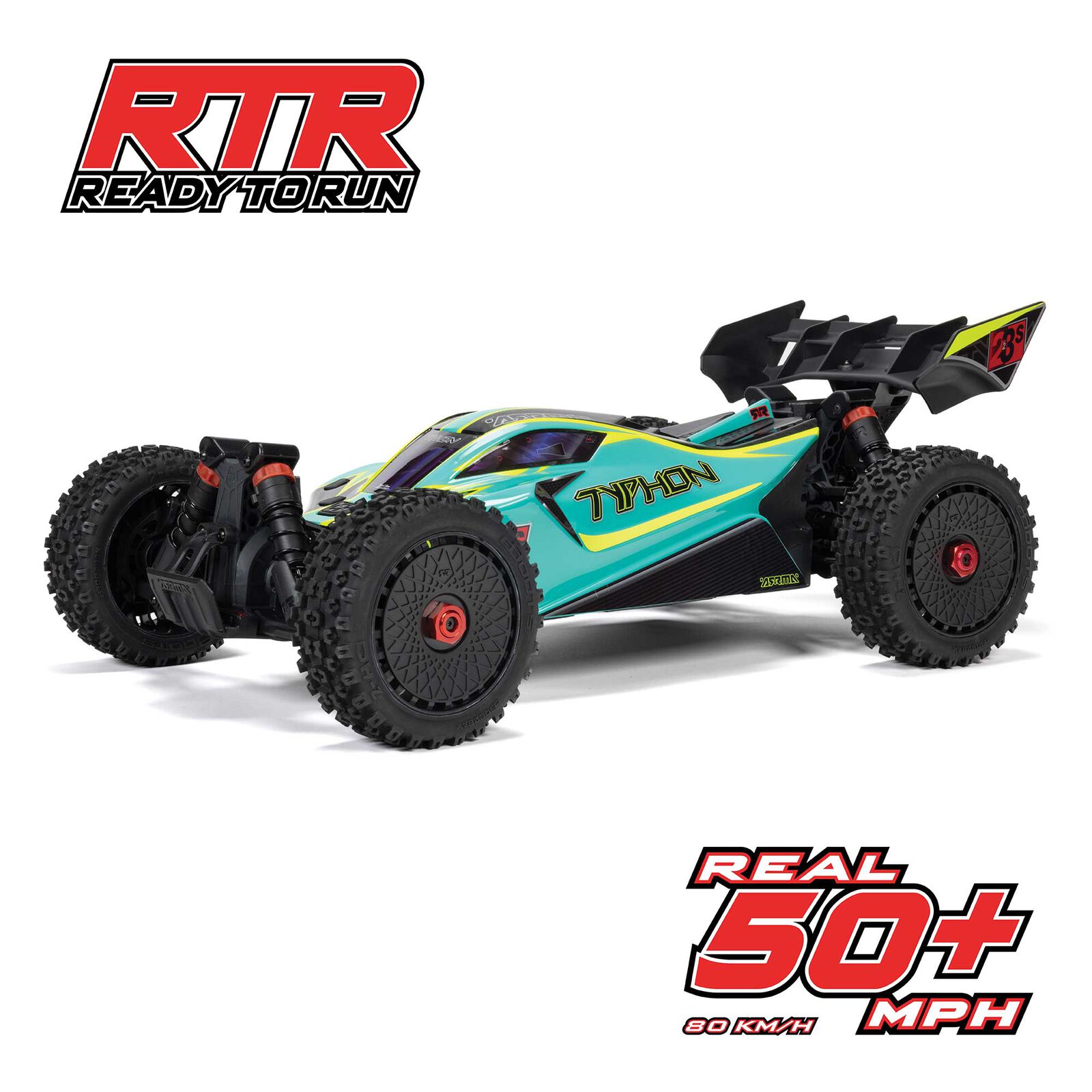 ARA4306V4T1  1/8 TYPHON 223S DSC 4X4 RTR Brushless Buggy, Green