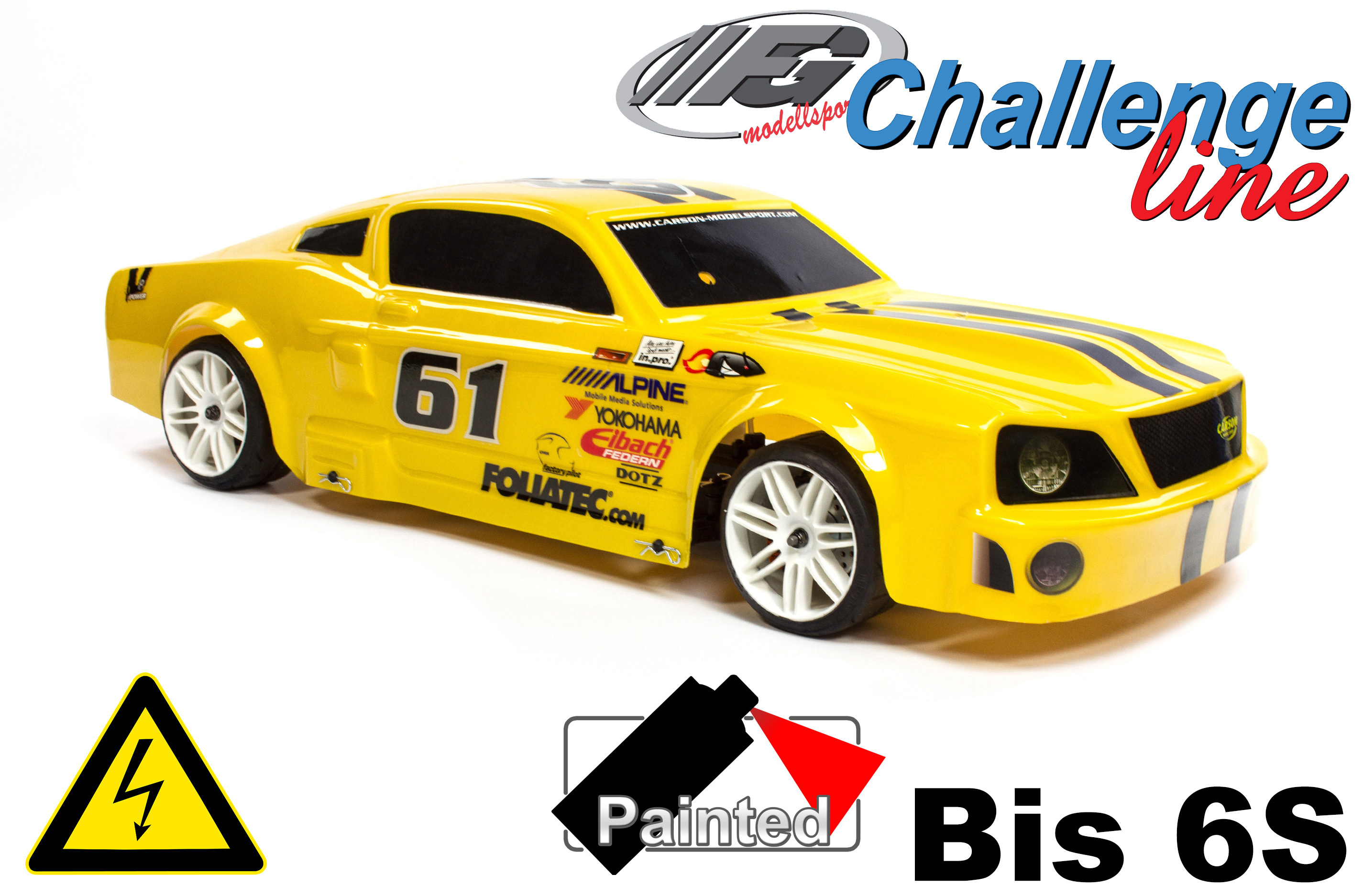 Challenge Line 2WD 530E Electric painted Ford Mustang incl. ESC + Motor RTR Challenge Line 2WD 530E Electric painted Ford Mustang incl. ESC + Motor RTR