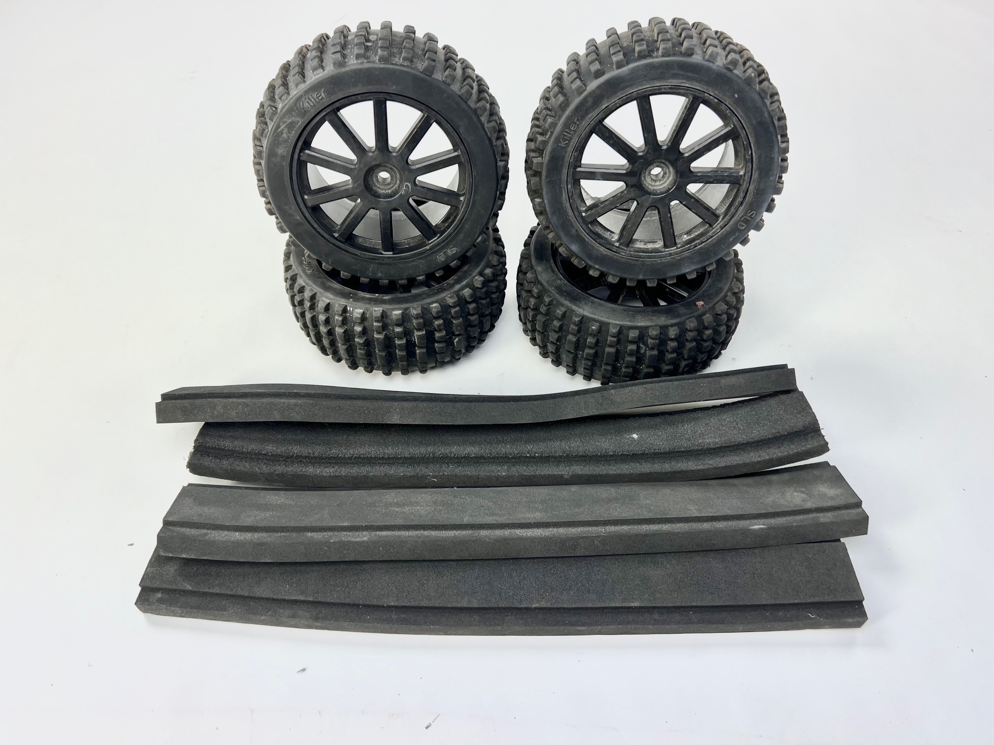 SLD Killer offroad tyres and black Elcon rims with insert set, used