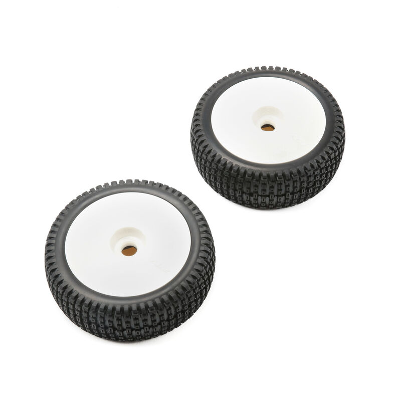 TLR45005 1/5 Mounted Wheel and Tire, White (2): 5IVE-B