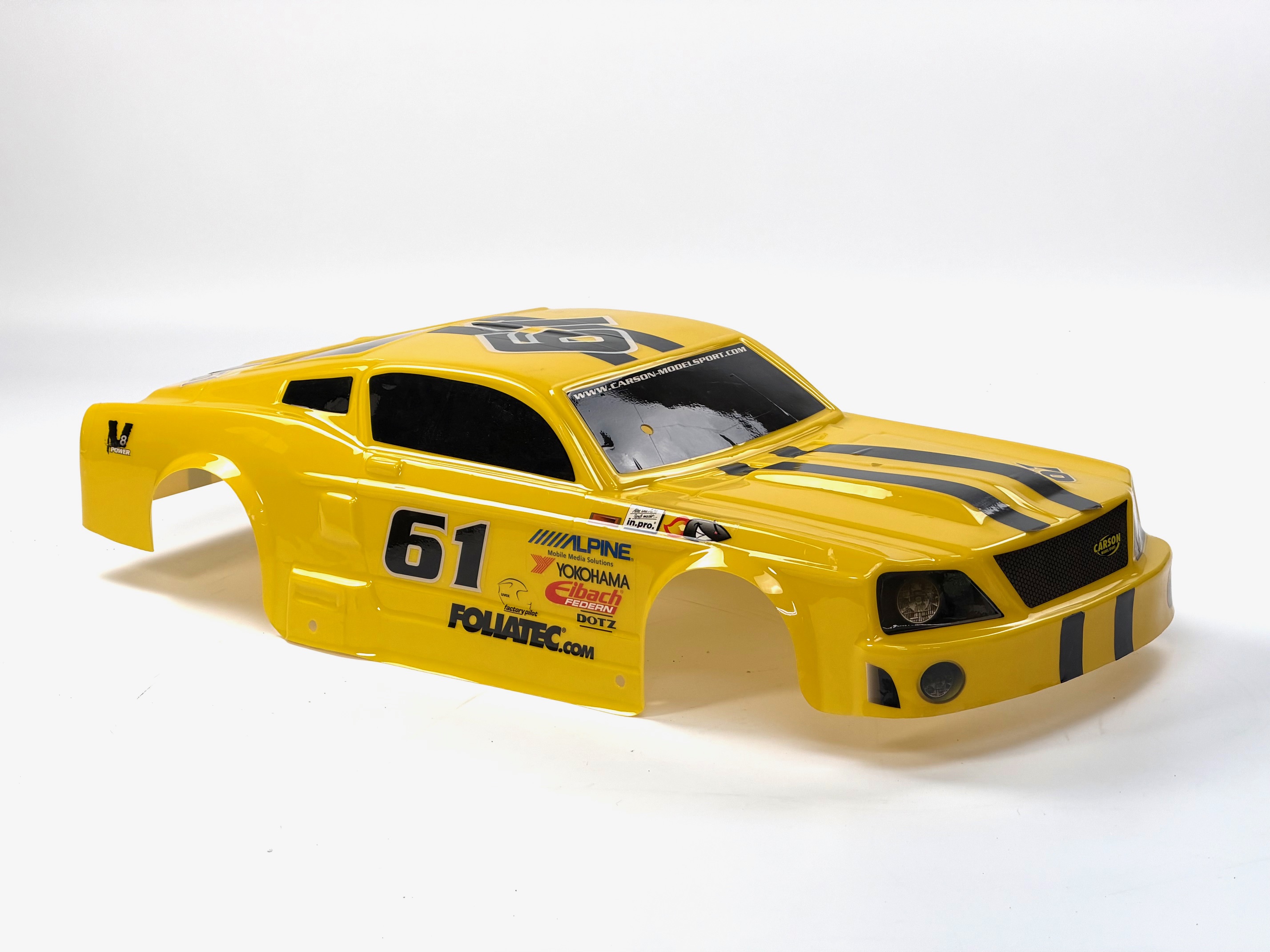 y1080/11 yellow Ford Mustang body 530/535 wheelbase, used