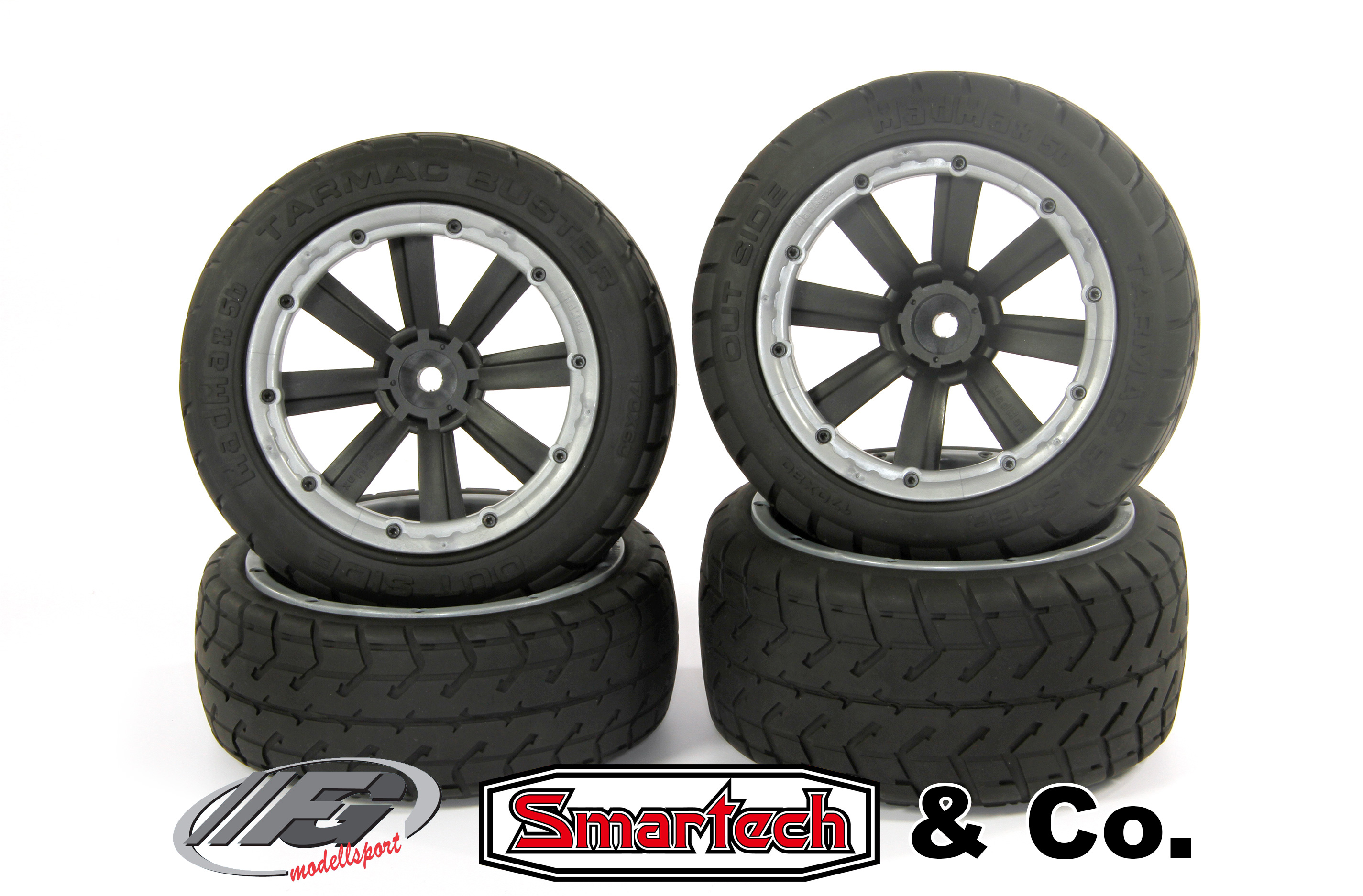 y1400/01 MadMax TARMAC BUSTER 170x80/x60 tires for FG/Smartech and other (18 mm square drive)