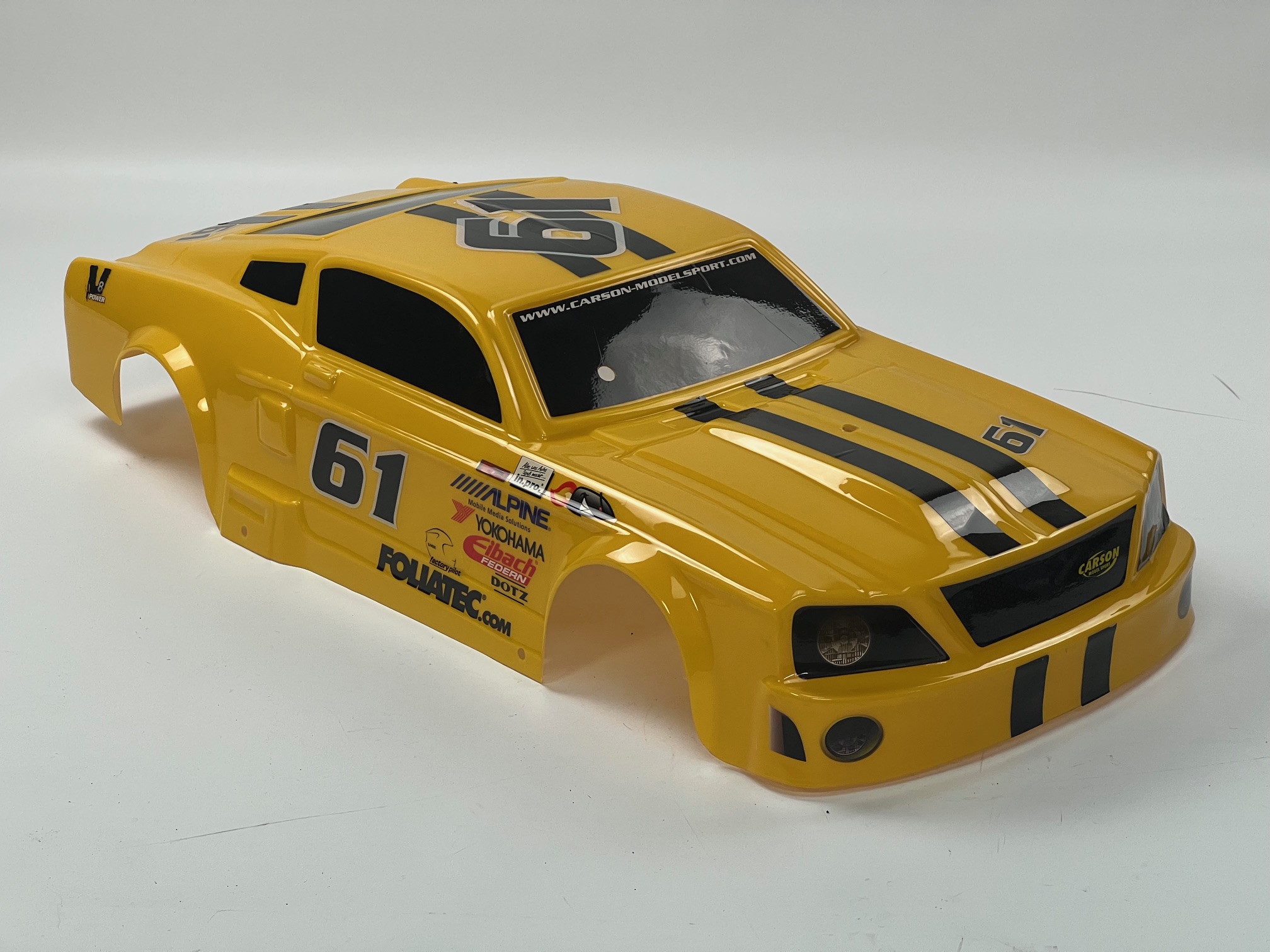 y1080/15  beschädigte gelbe Ford Mustang Karosserie 530/535 Radstand, gebraucht