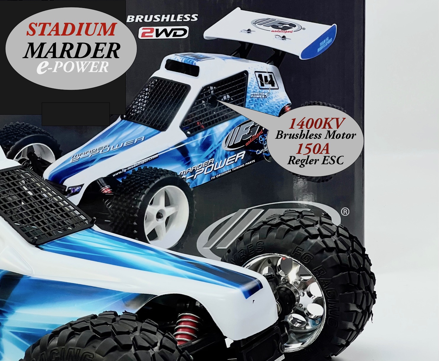 6000E/SM FG Stadium Marder E 2WD mit Brushless Motor und Brushless Regler 150A 6000E/SM FG Stadium Marder E 2WD mit Brushless Motor und Brushless Regler 150A