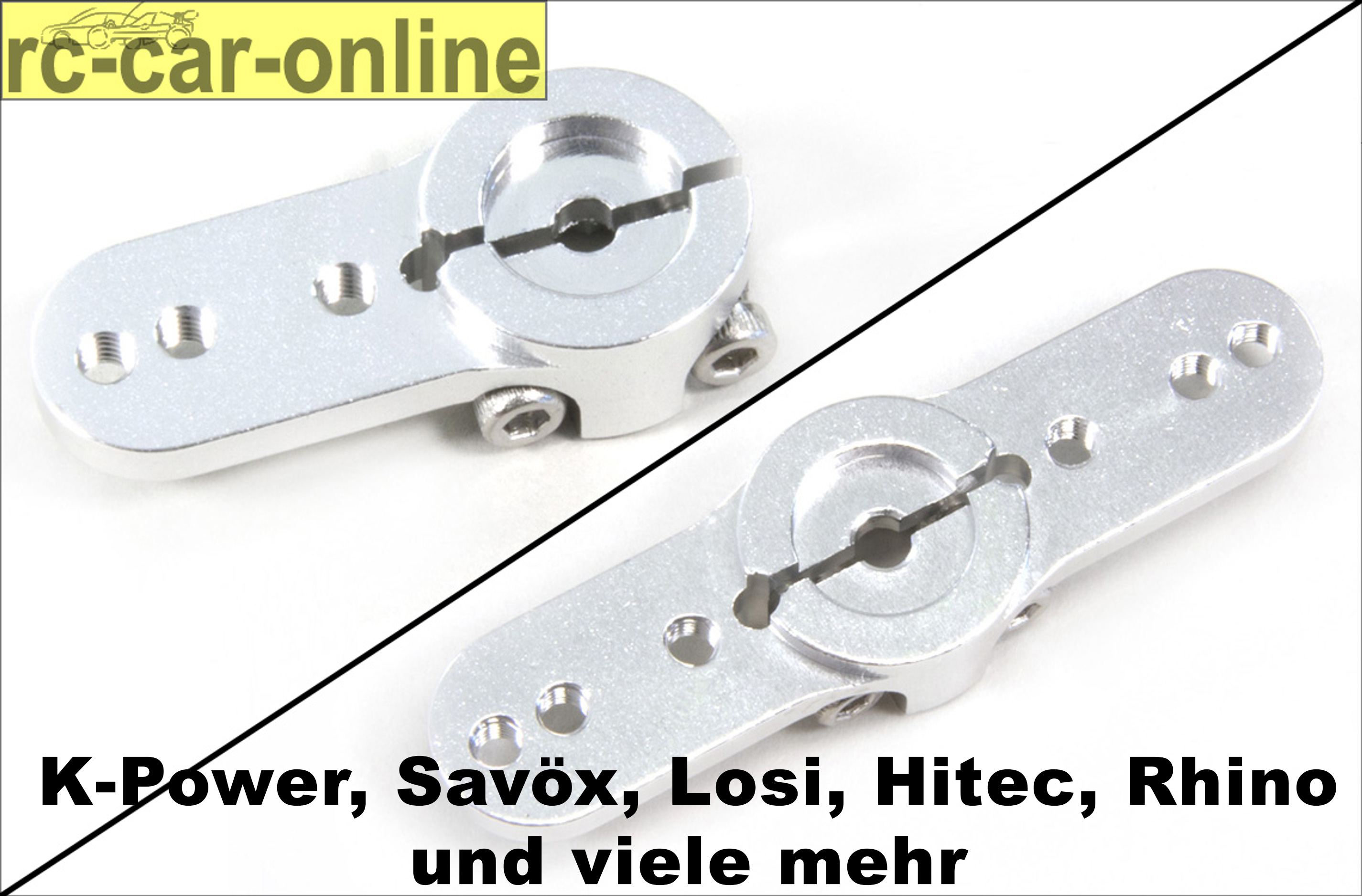 Split Alu-Servoarm für K-Power, Savöx, Spektrum, Rhino, Hitec und weitere Servos mit 15er Welle Split Alu-Servoarm für K-Power, Savöx, Spektrum, Rhino, Hitec und weitere Servos mit 15er Welle