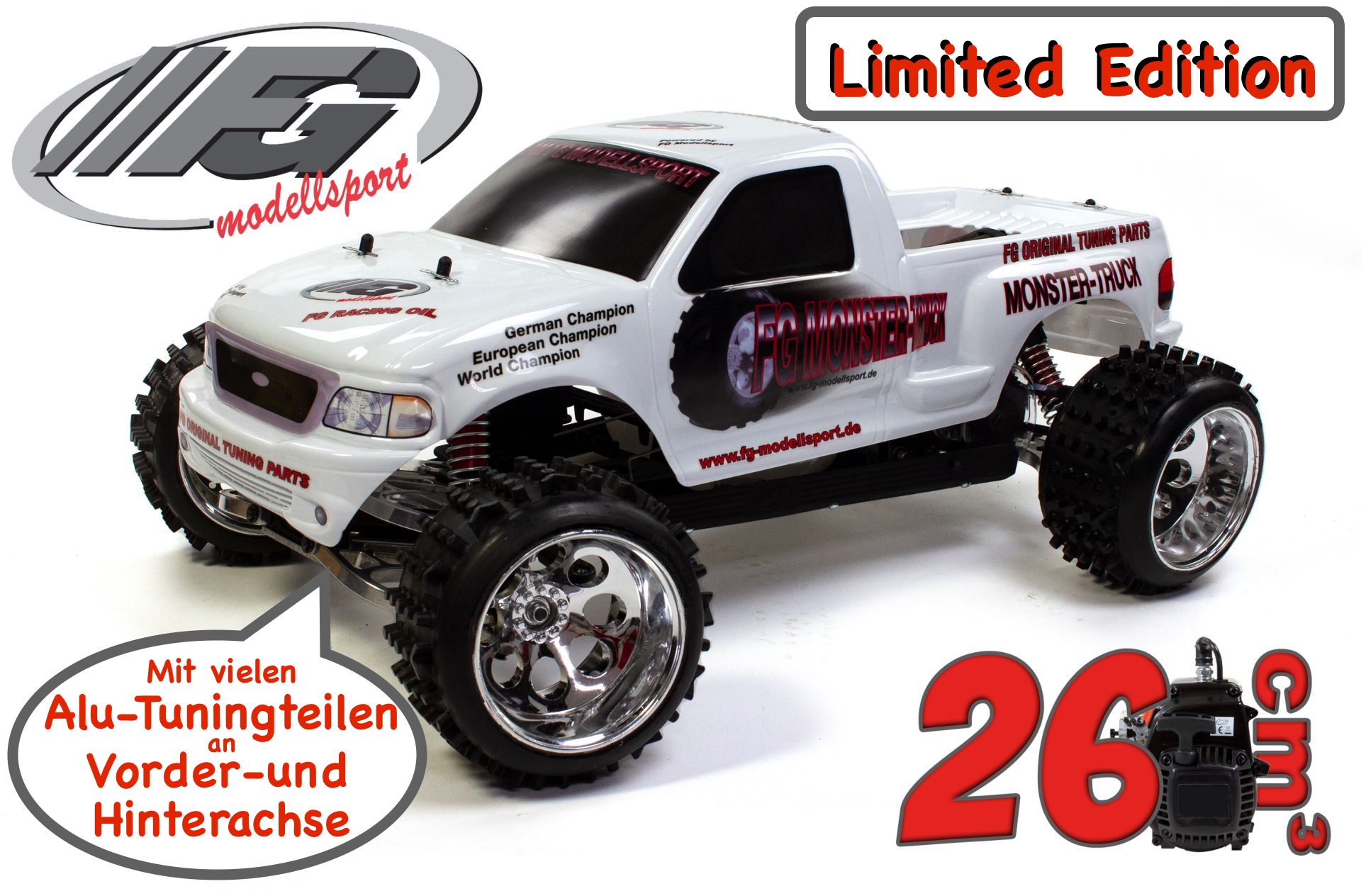 FG Stadium Truck Limited mit vielen Alu-Tuning Teilen und original Mammoth Bereifung