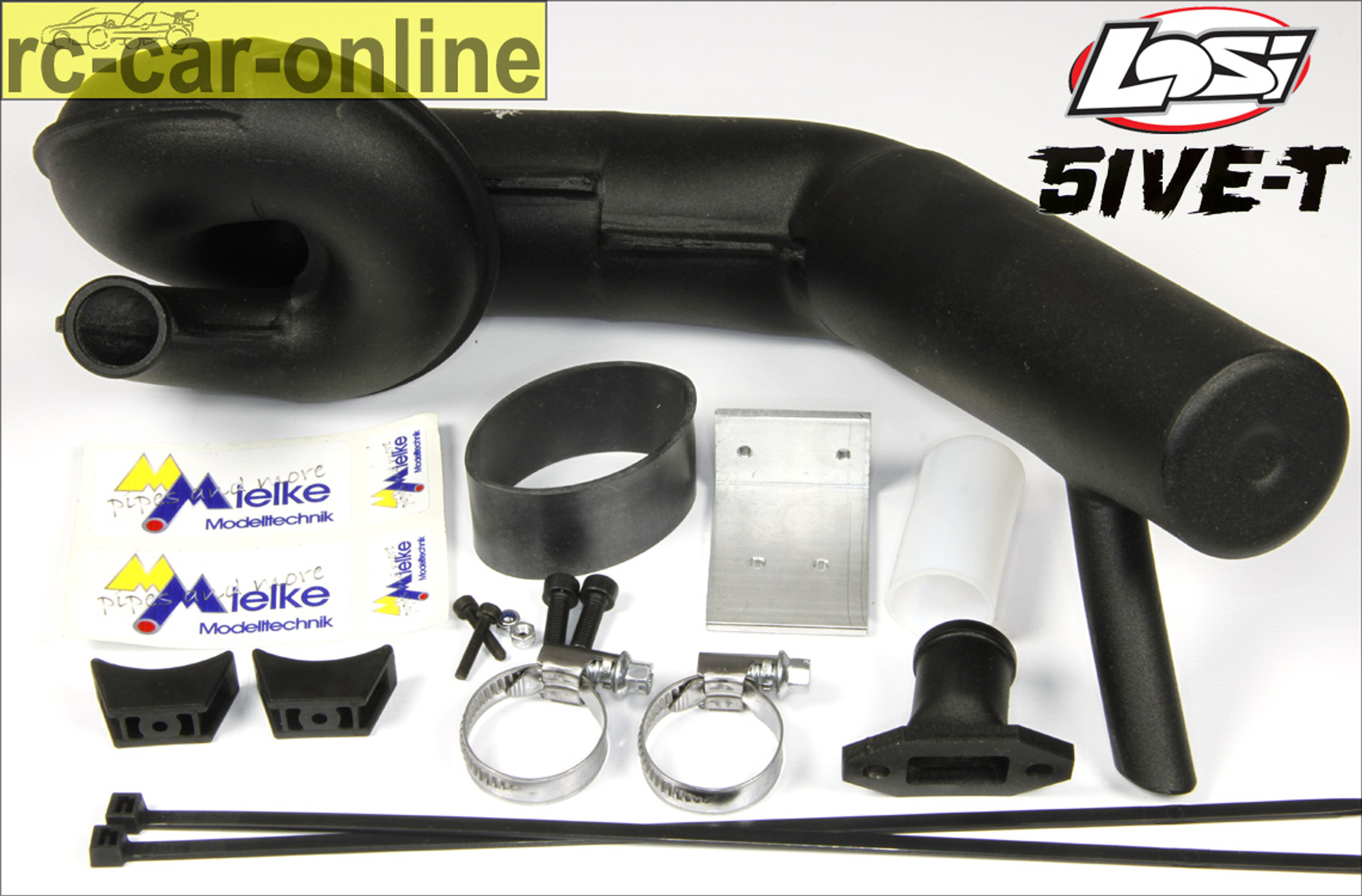 Mielke 5185 Big Power muffler set for Losi 5ive-T/2.0 and Mini Mielke 5185 Big Power muffler set for Losi 5ive-T/2.0 and Mini