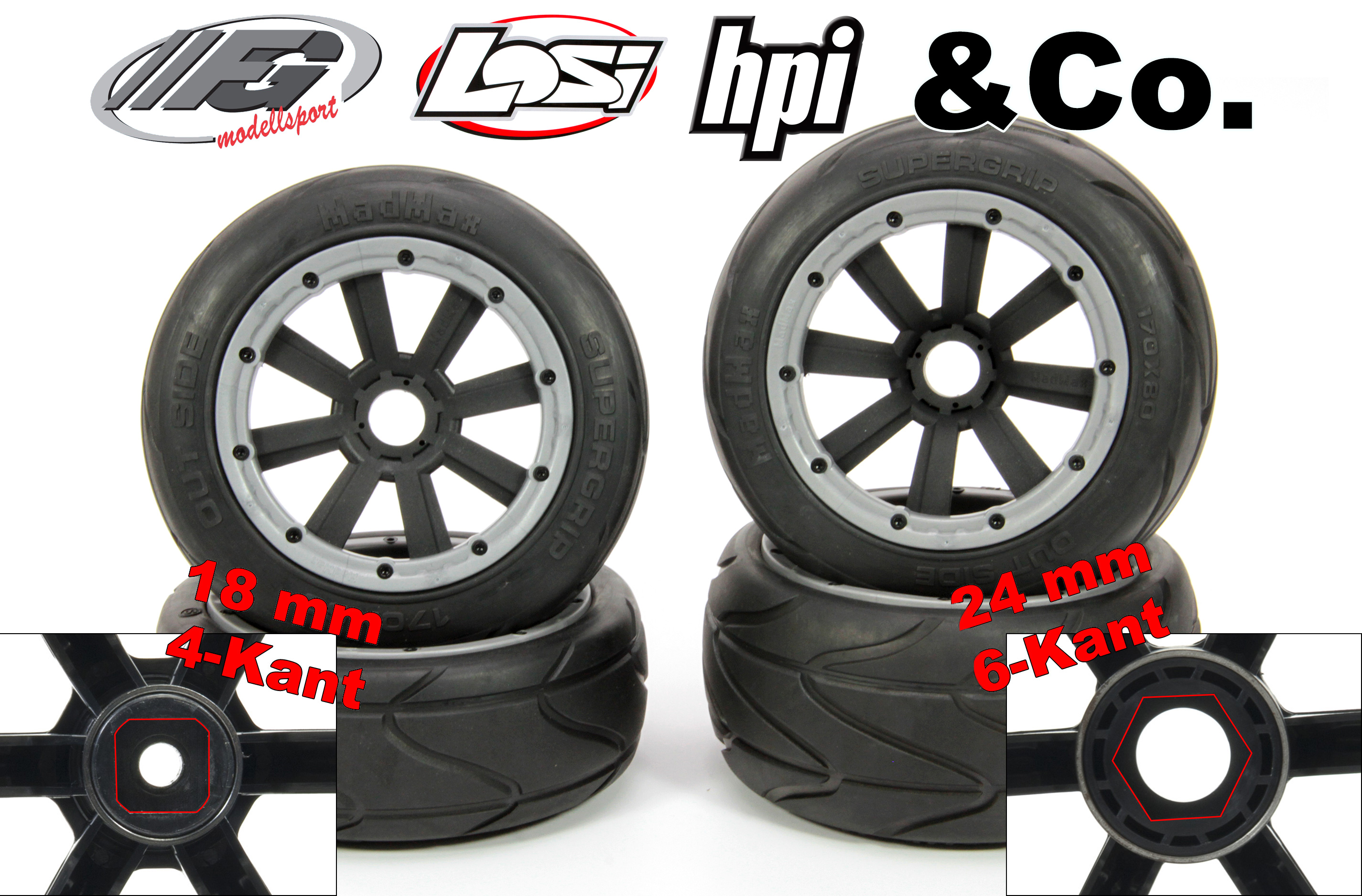 MadMax SUPER GRIP Soft 170x80/x60 for FG, Smartech, HPI, Losi, Arrma  & Co.  MadMax SUPER GRIP Soft 170x80/x60 for FG, Smartech, HPI, Losi, Arrma  & Co.